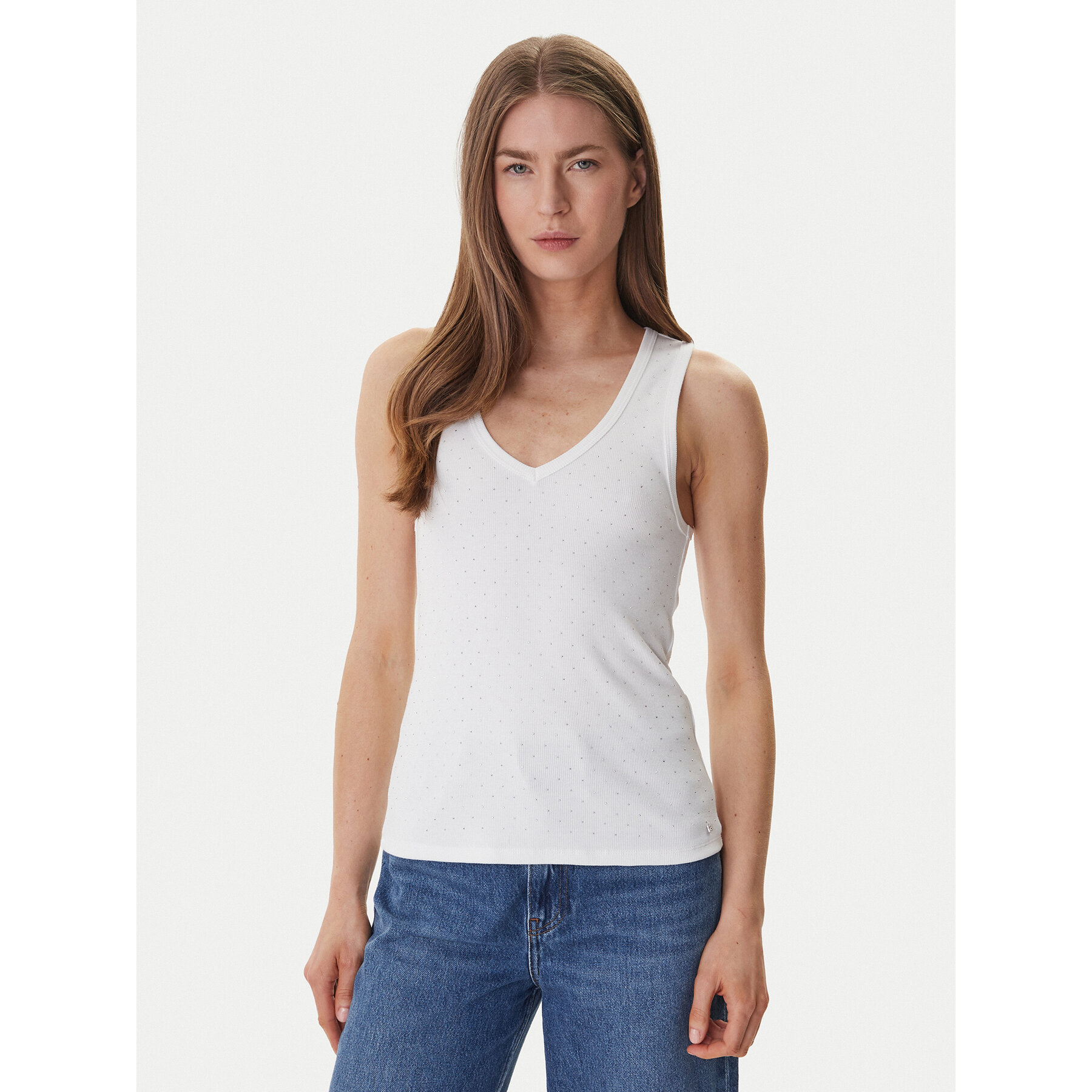DKNY Top DJ6T1730 Weiß Slim Fit