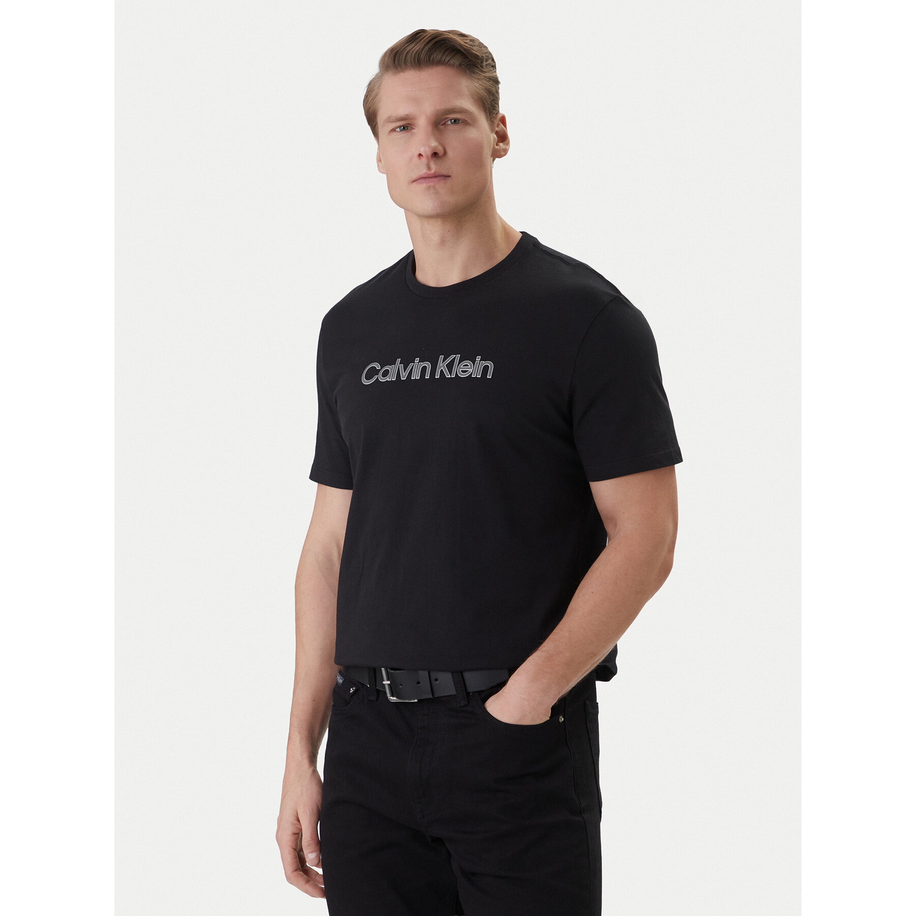 Calvin Klein Camiseta LV04LF809G Negro Regular Fit