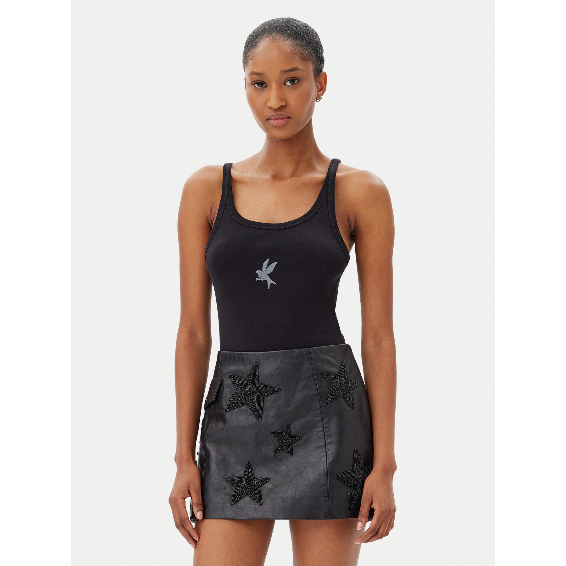 One Teaspoon Top Fine 26605 Schwarz Slim Fit