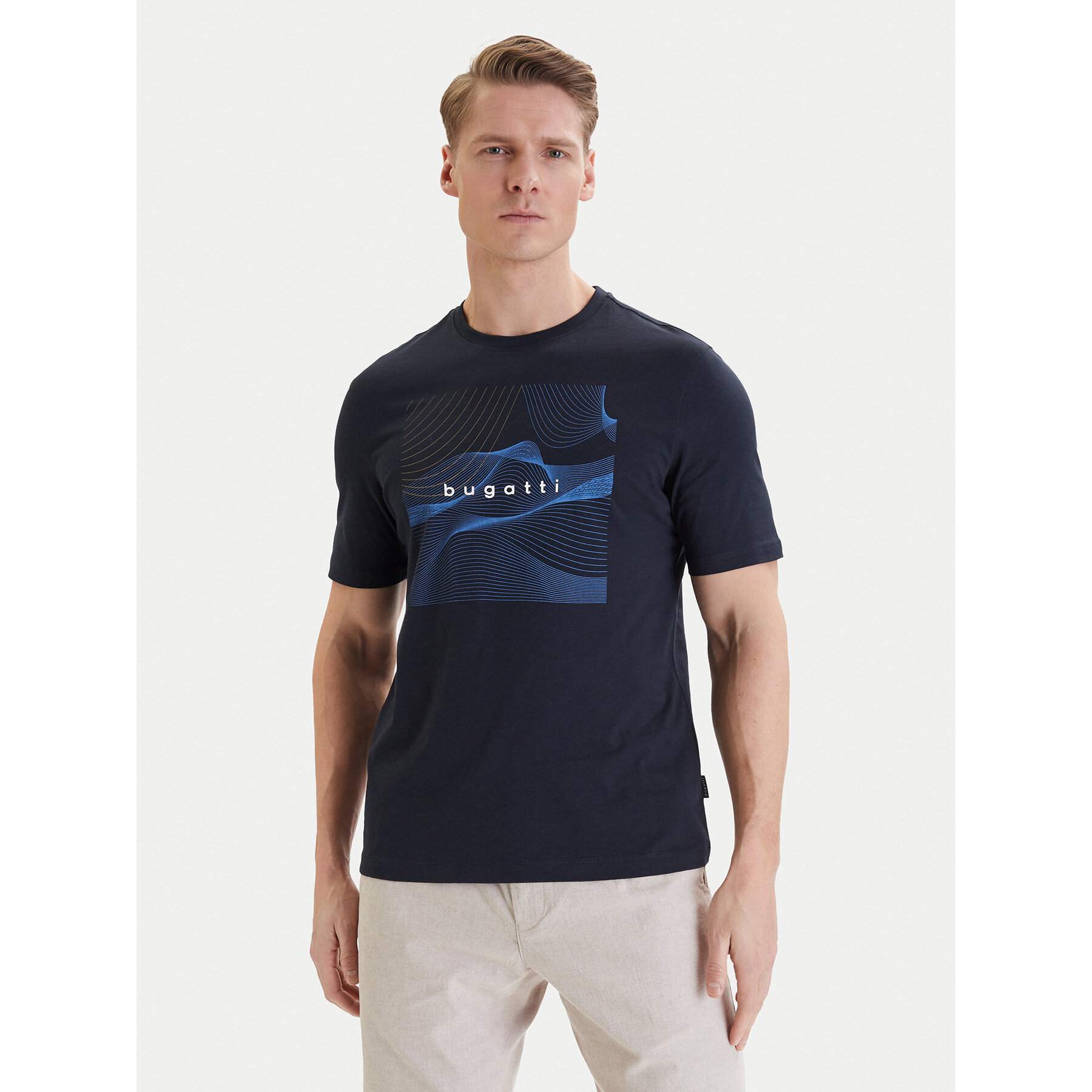 Bugatti T-Shirt 8350-75044C Σκούρο μπλε Regular Fit