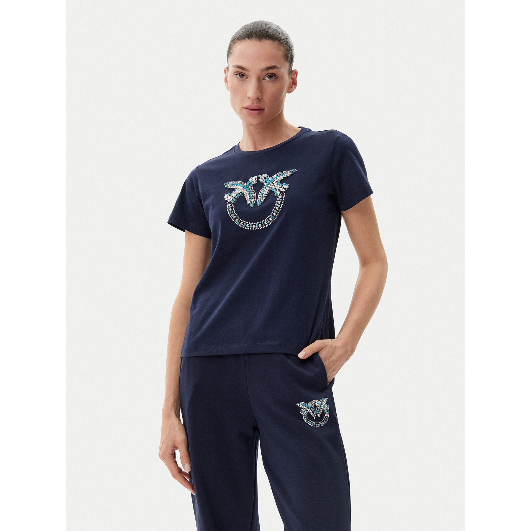 PINKO T-Shirt Quentin 100535 A2G7 Dunkelblau Regular Fit