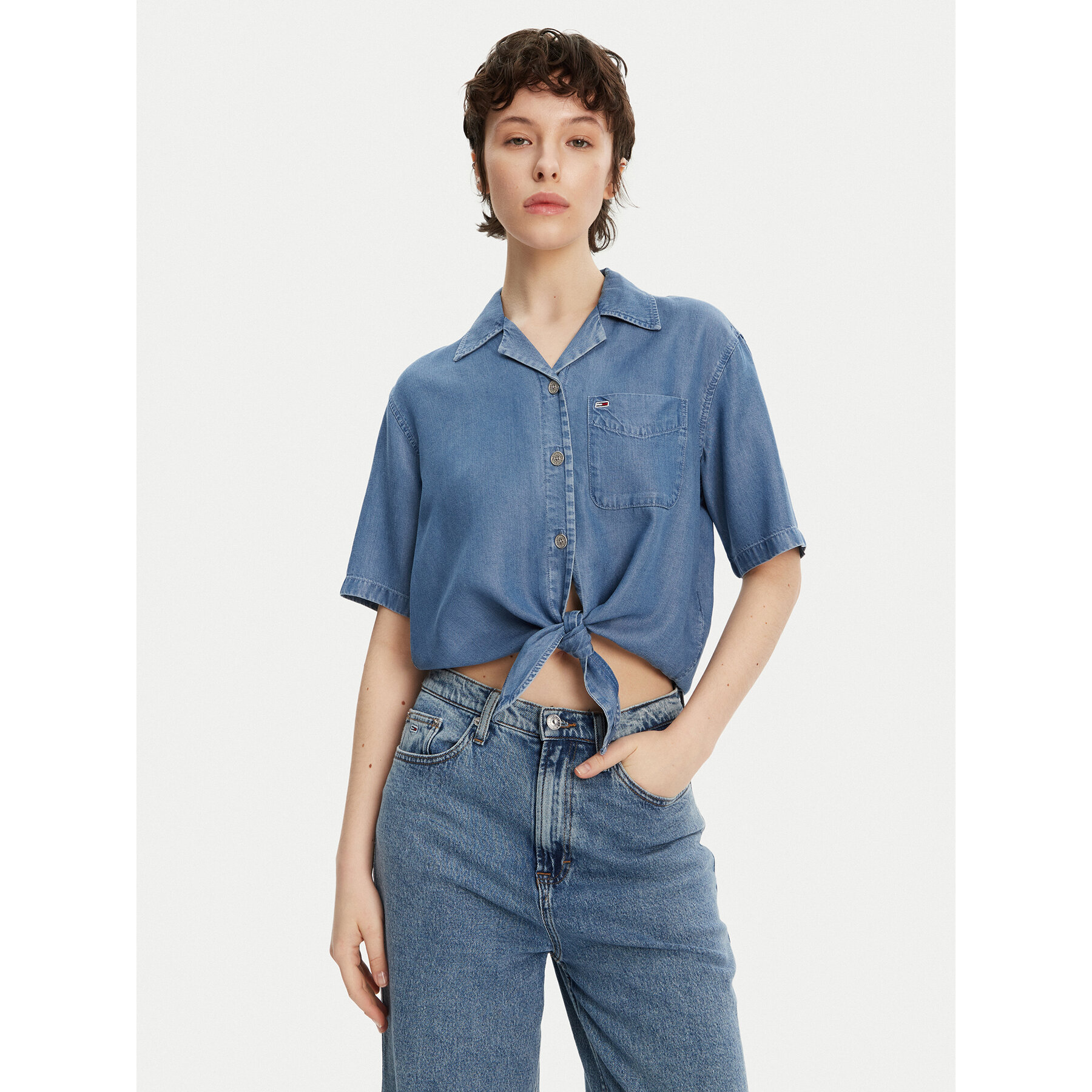 Tommy Jeans Hemd DW0DW20603 Blau Relaxed Fit