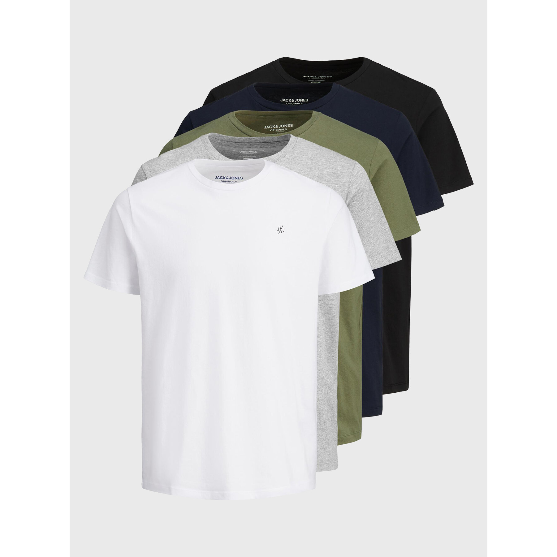 Jack & Jones Σετ t-shirts 5 τεμαχίων Jxj 12185714 Έγχρωμο Regular Fit