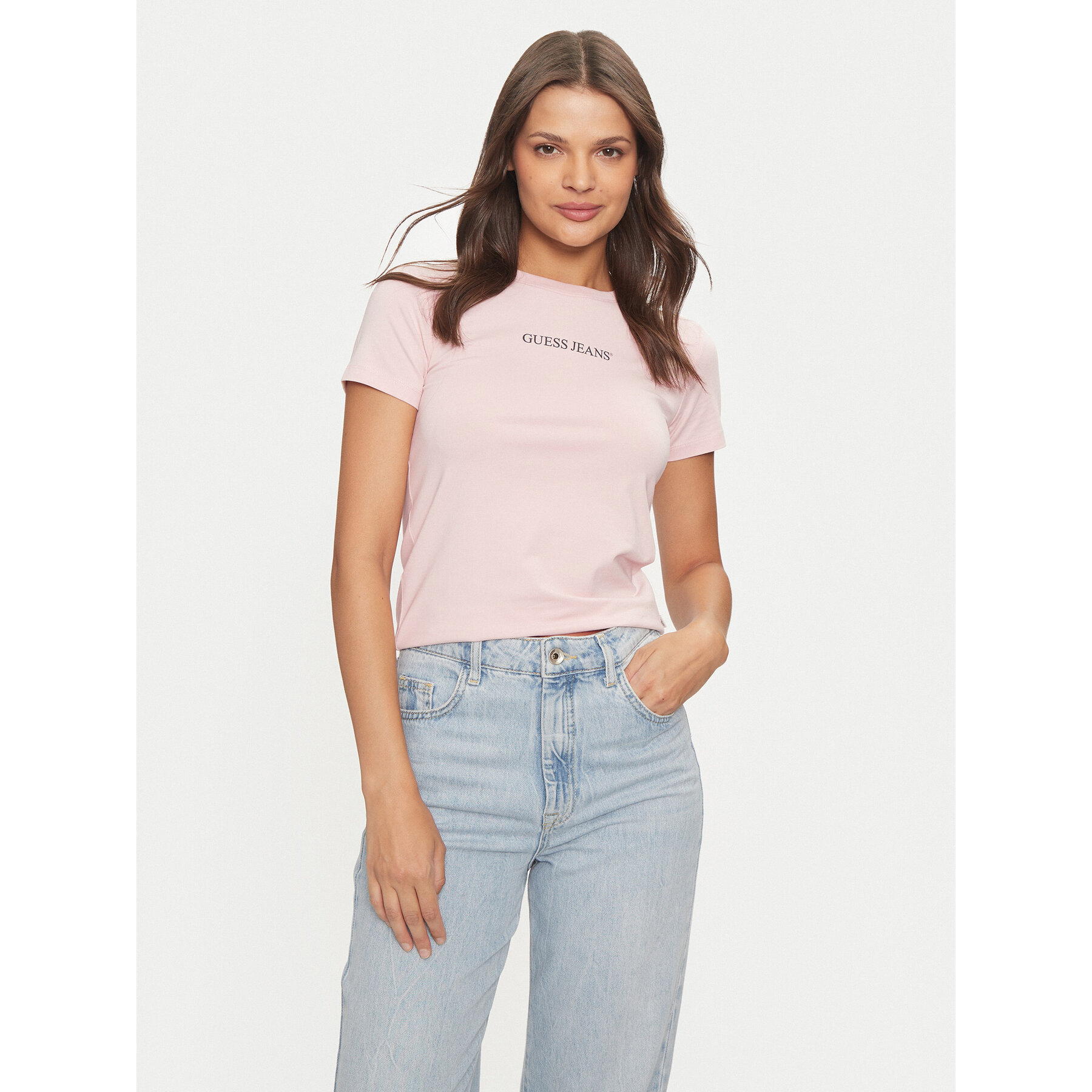 Guess Jeans T-shirt W4YI01 J1314 Rosa Slim Fit