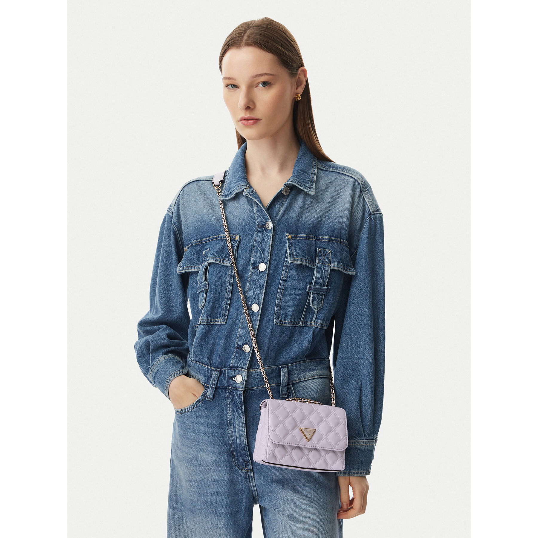Torbica Guess Giully II Mini HWQG96 73740 Ljubičasta