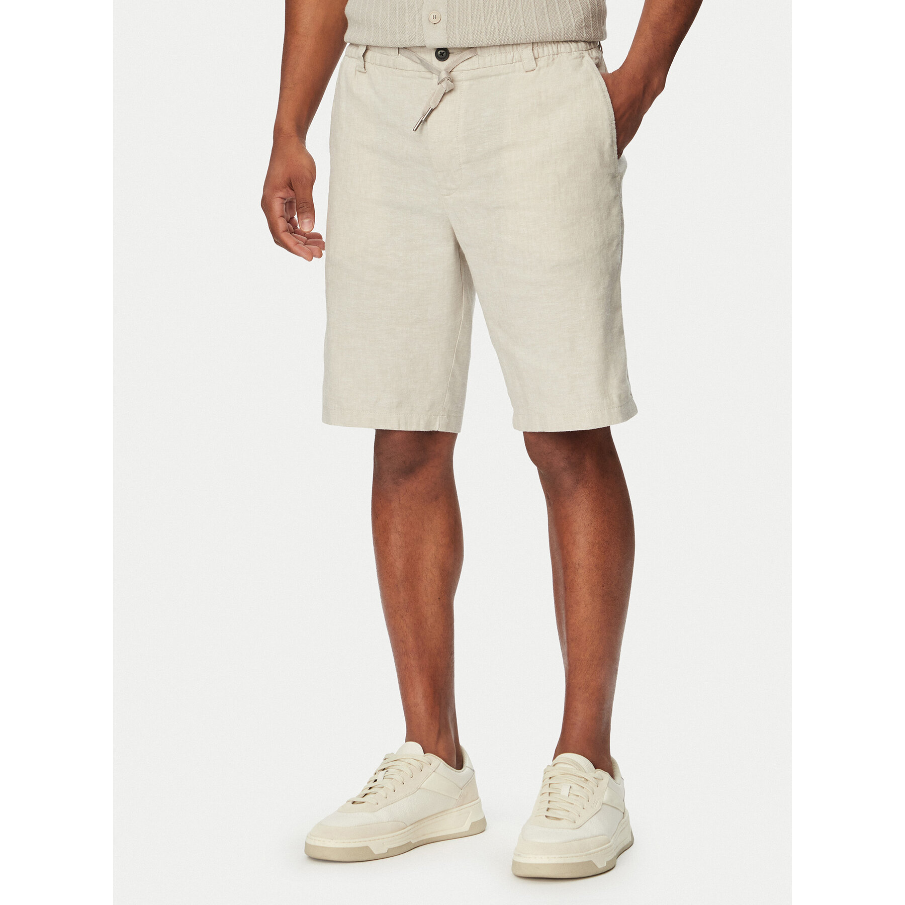 BOSS Stoffshorts 50559178 Grau Regular Fit