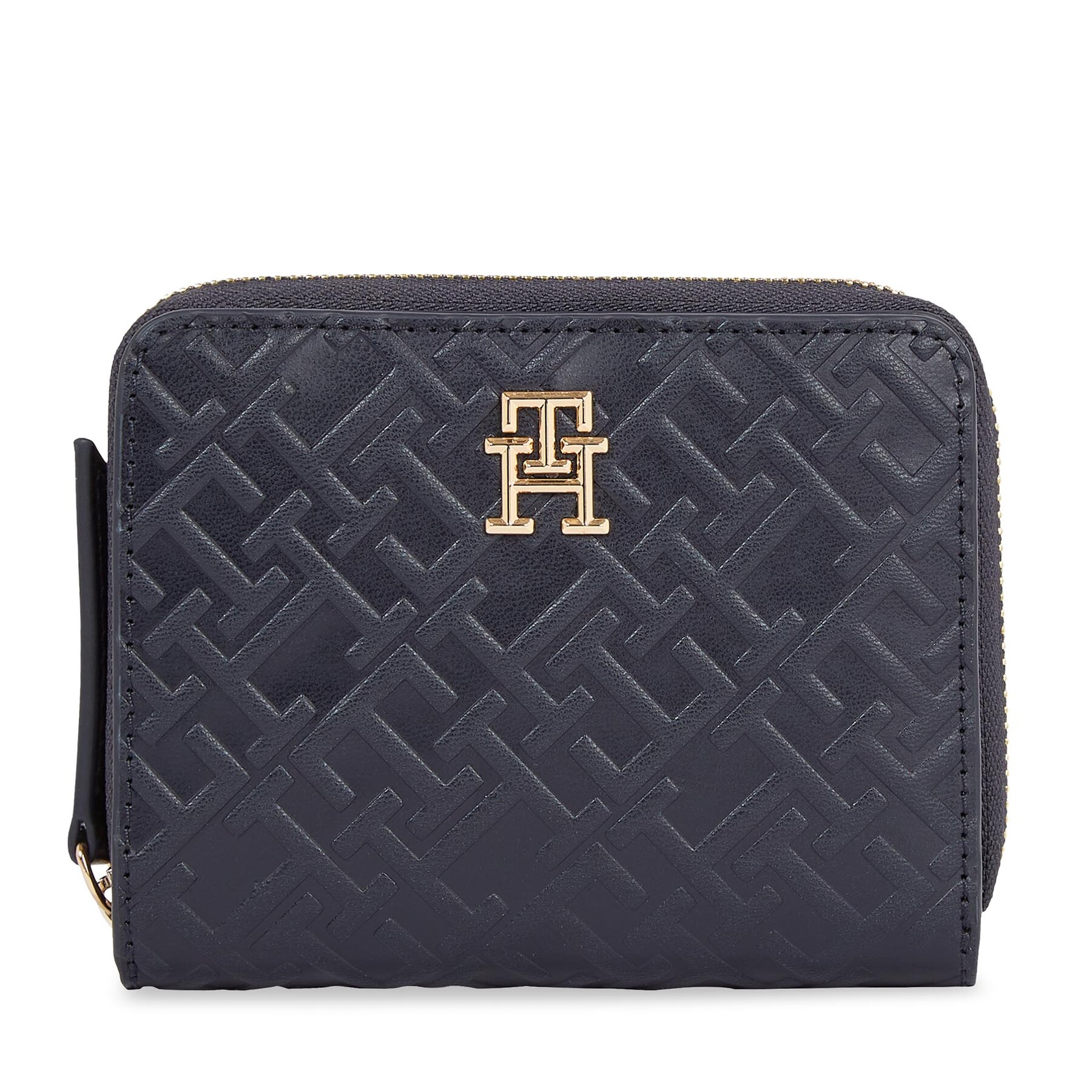 Kis női pénztárca Tommy Hilfiger Th Refined Med Za Mono AW0AW15755 Sötétkék