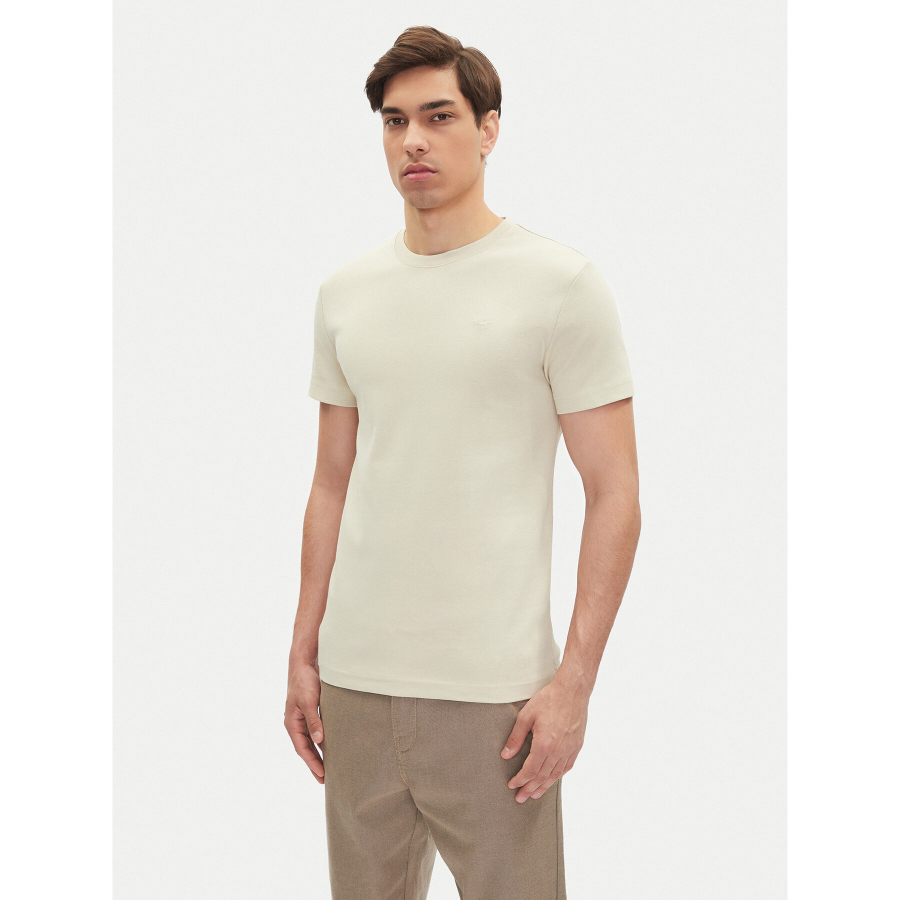 Mustang T-shirt Allen 1016486 Beige Slim Fit