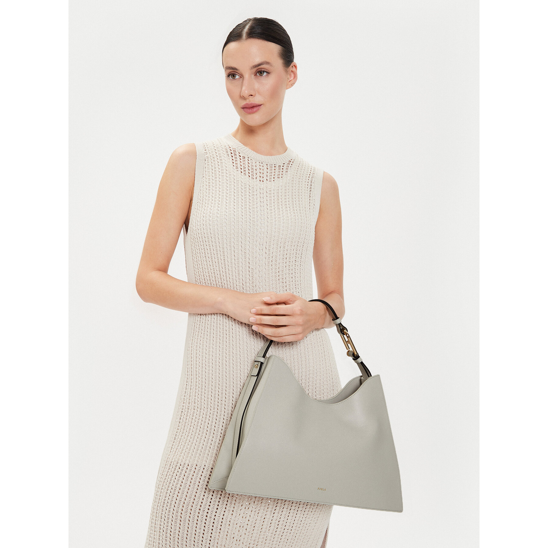 Τσάντα Furla Nuvola L Hobo WB01246-BX2045-1704S-1007 Γκρι