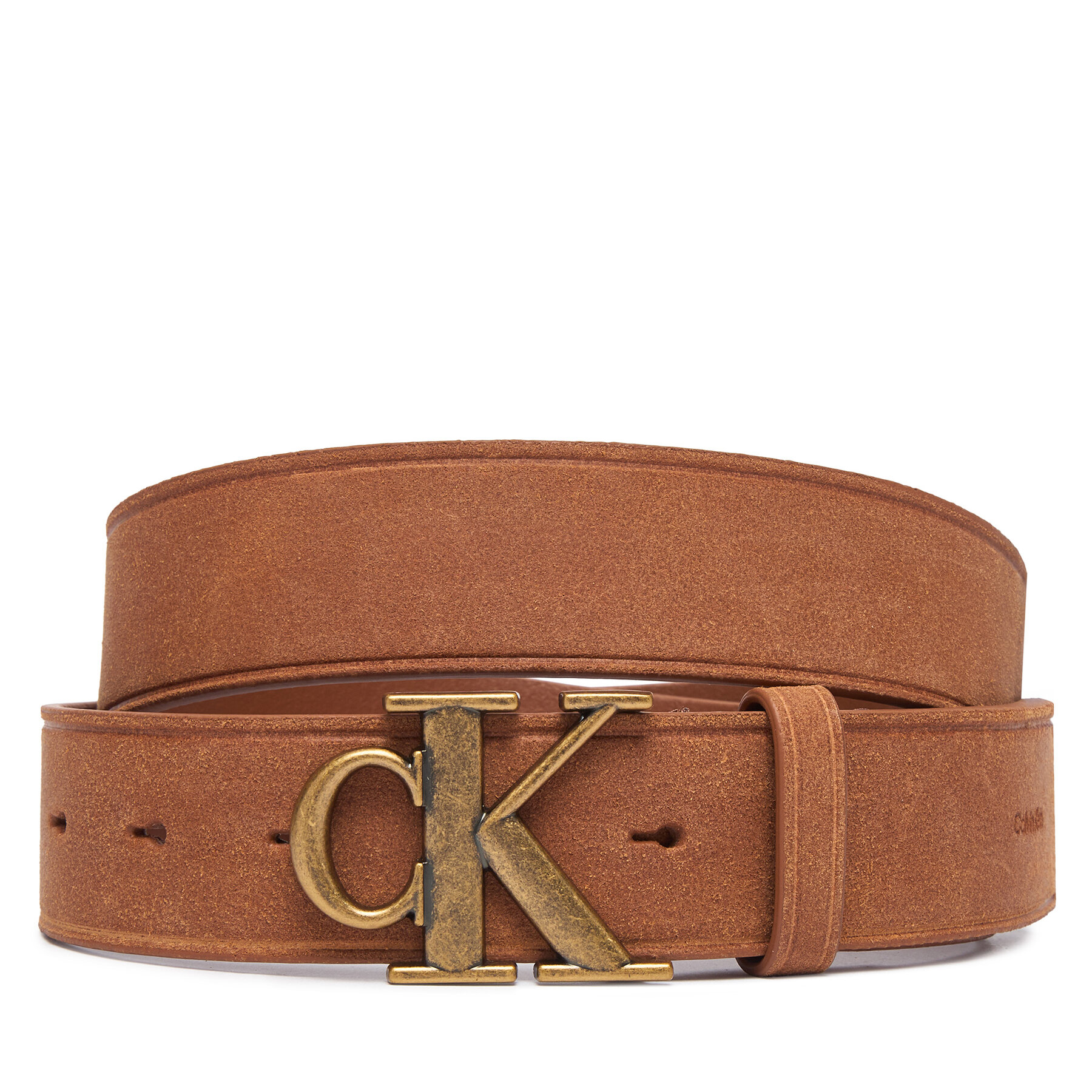 Opasok Calvin Klein Ck Buckle Suede 35Mm Fixed LV04D7126G Hnedá