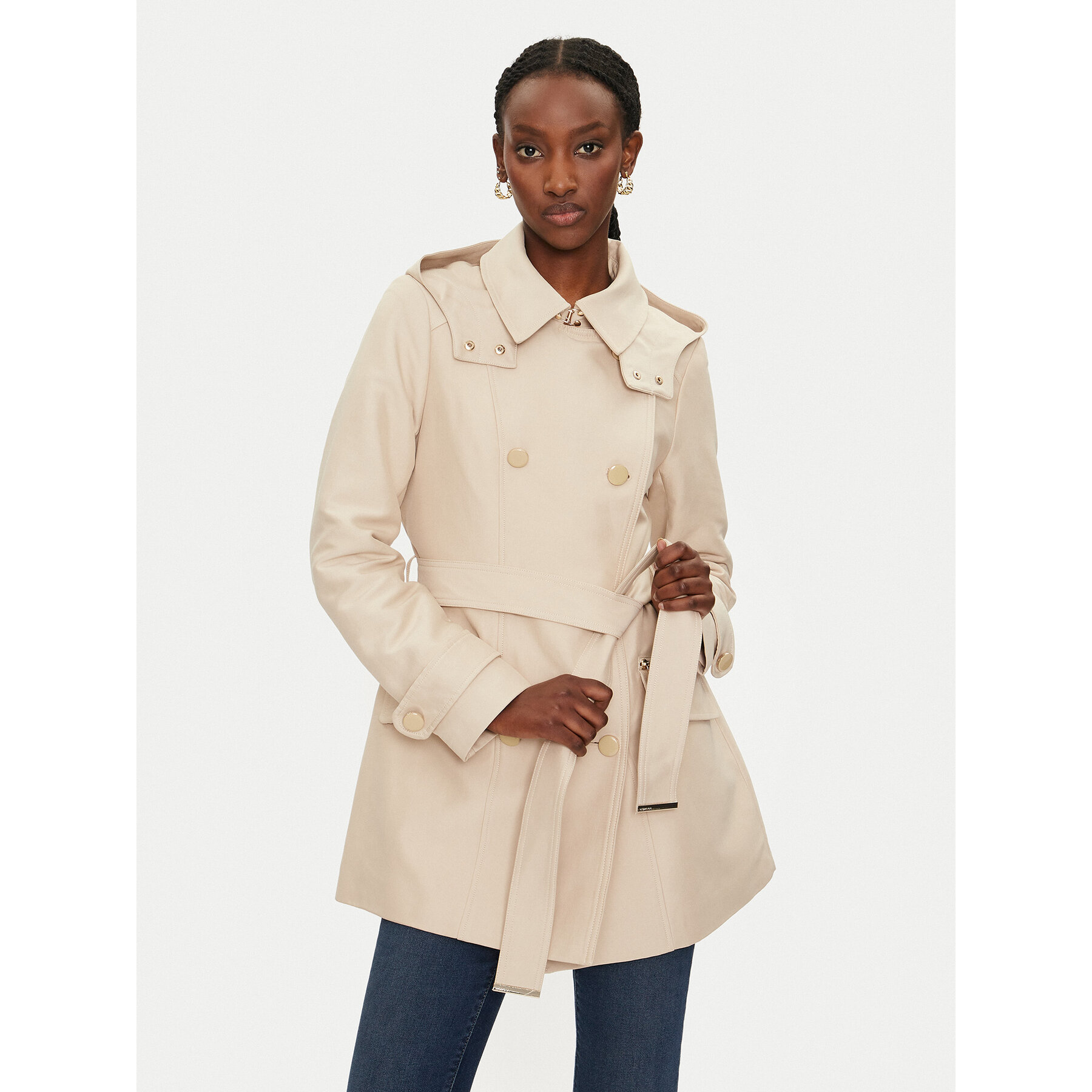 Morgan Tenchcoat 241-GLADIA Beige Slim Fit