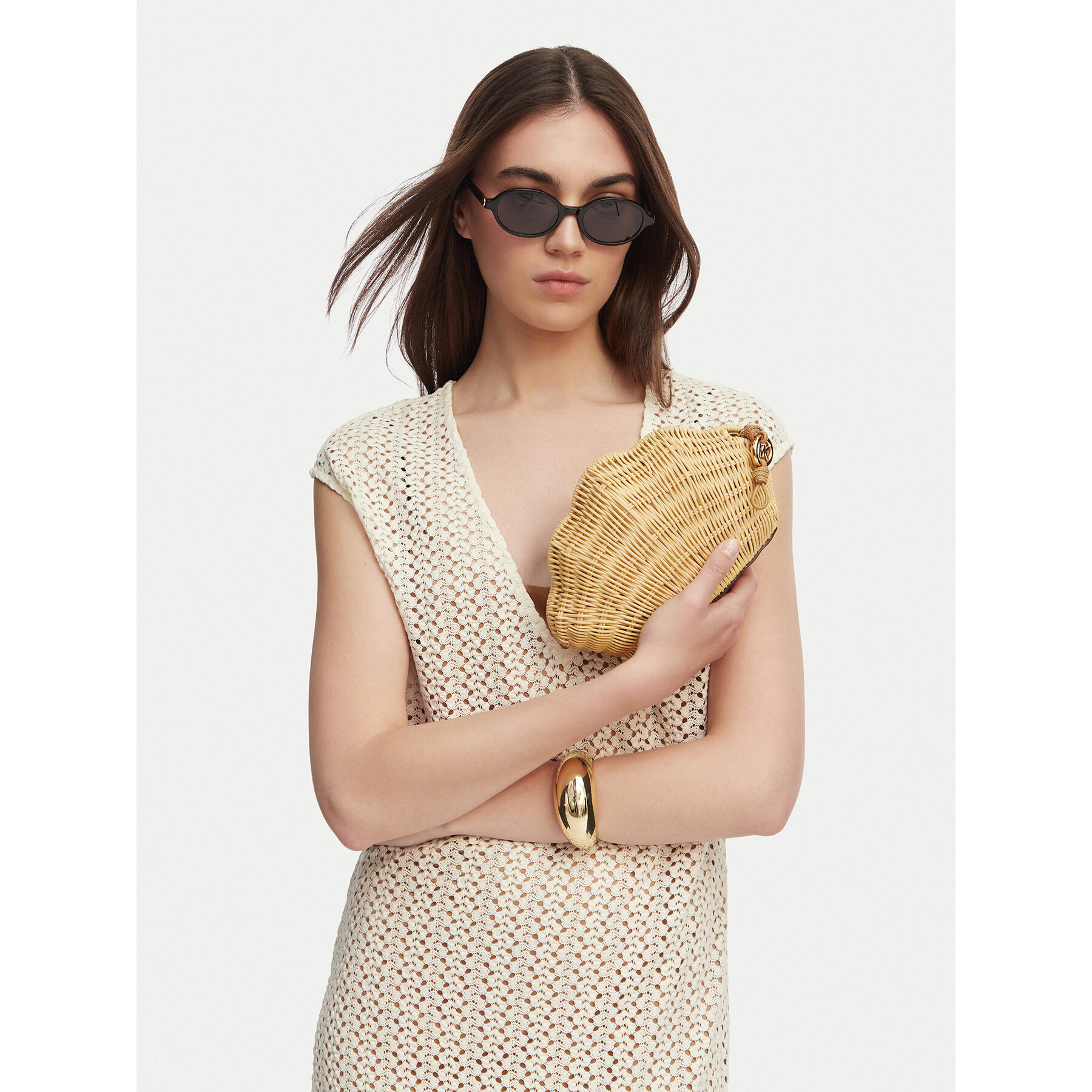 Geantă MICHAEL Michael Kors Shelly 30S6G16C5W Bej