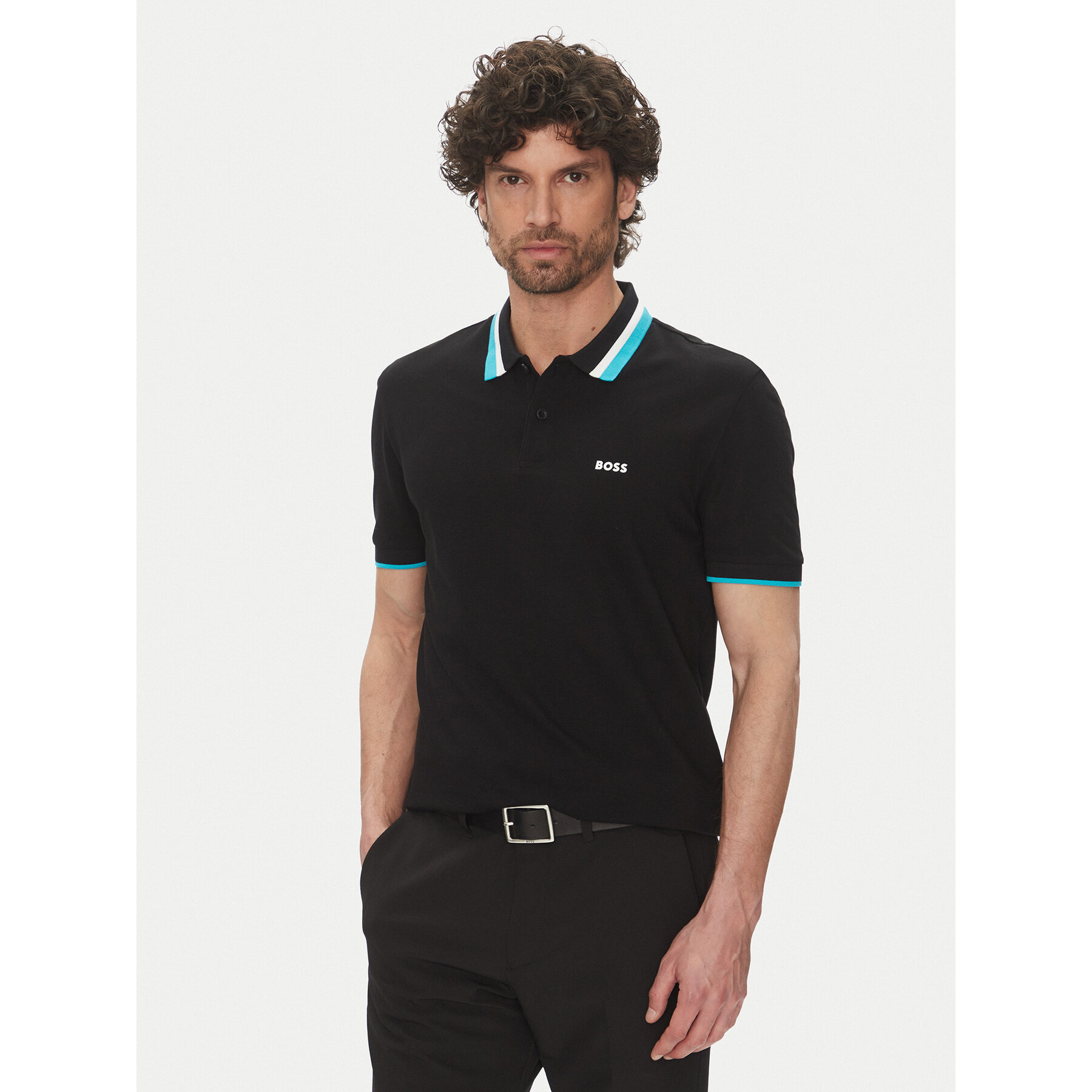 BOSS Polo majica Paddy Ap Heritage 50538101 Črna Regular Fit