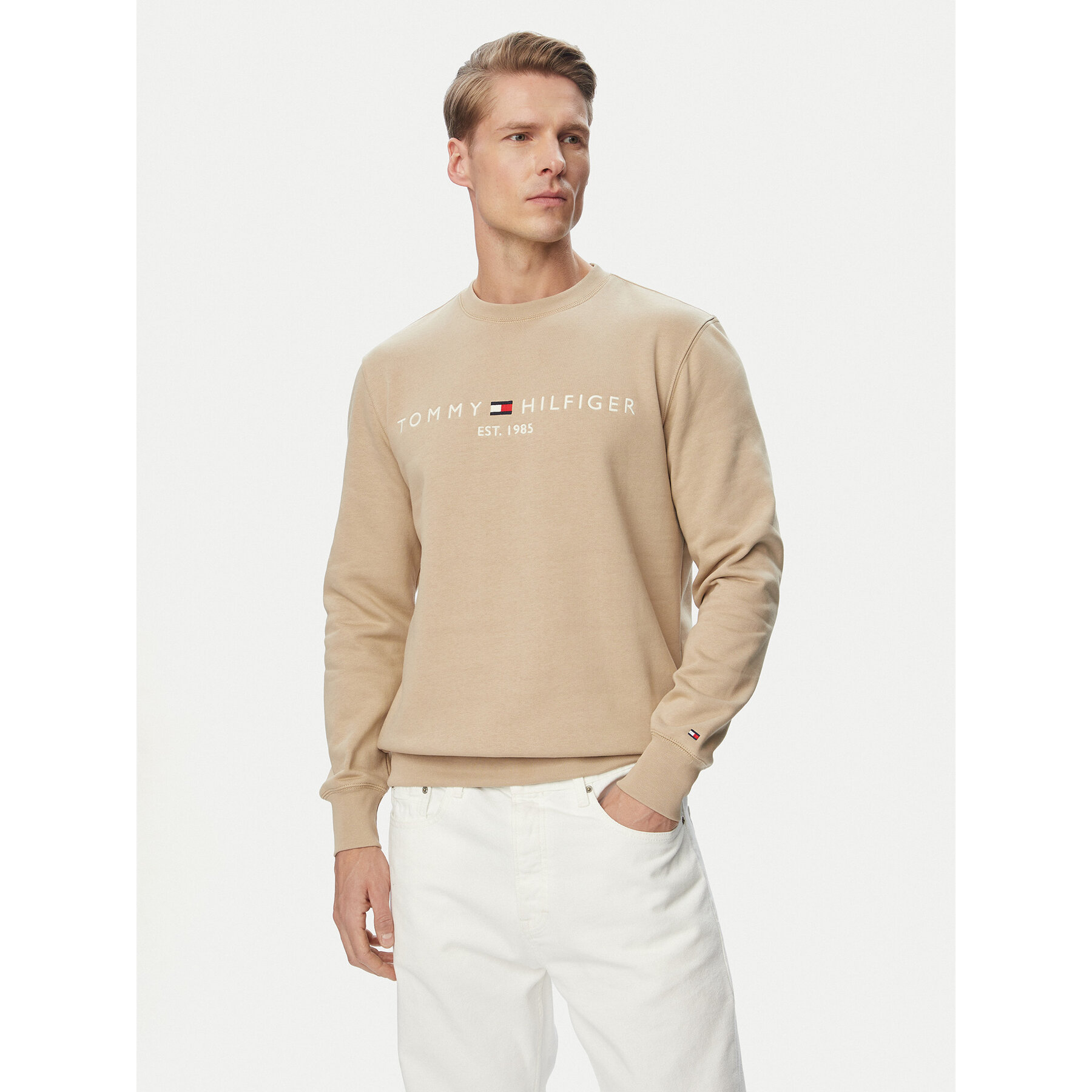 Tommy Hilfiger Sweatshirt Logo MW0MW11596 Beige Regular Fit