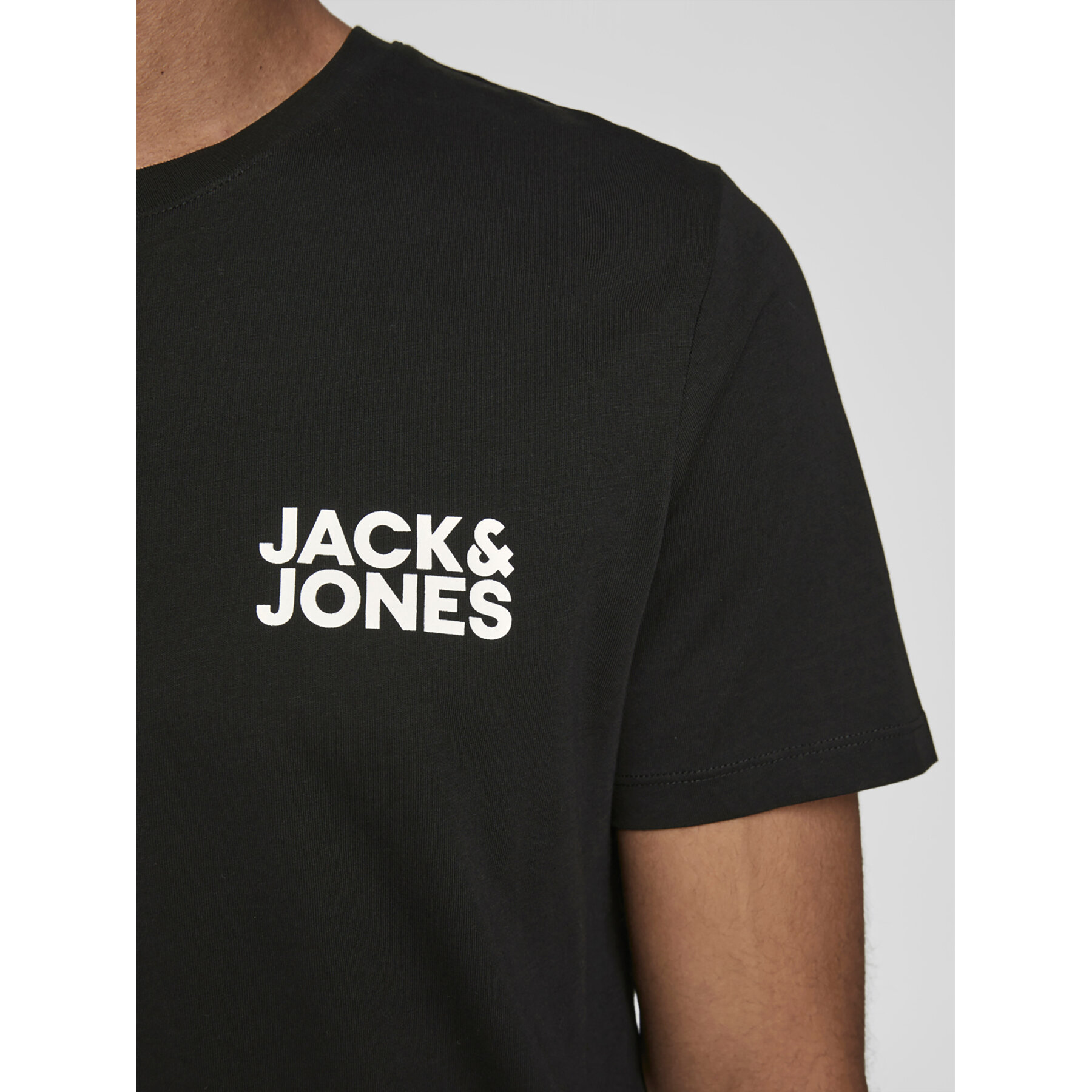 Jack & Jones T-Shirt Corp Logo 12151955 Μαύρο Slim Fit