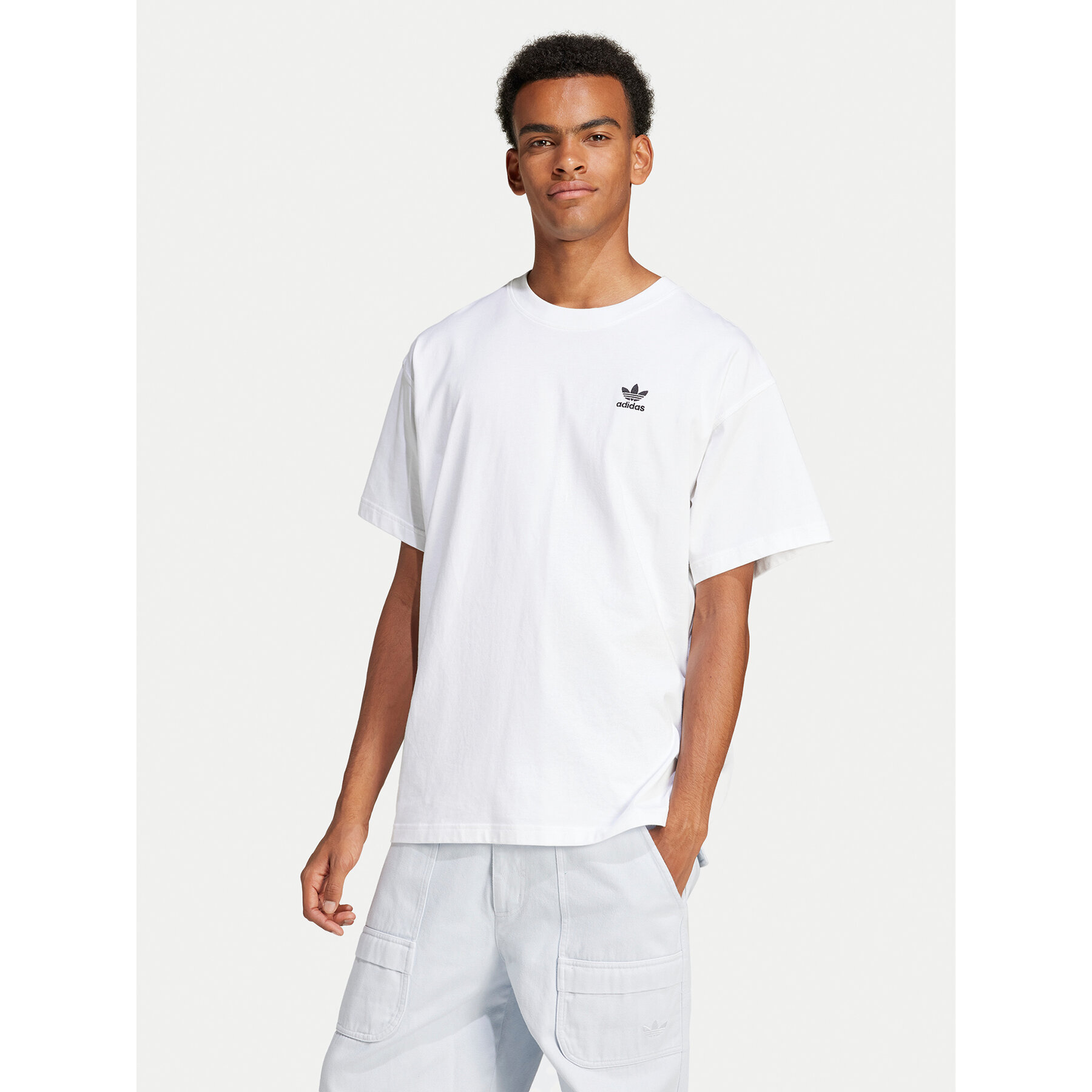 adidas T-shirt Trefoil Essentials JD0373 Bianco Oversize