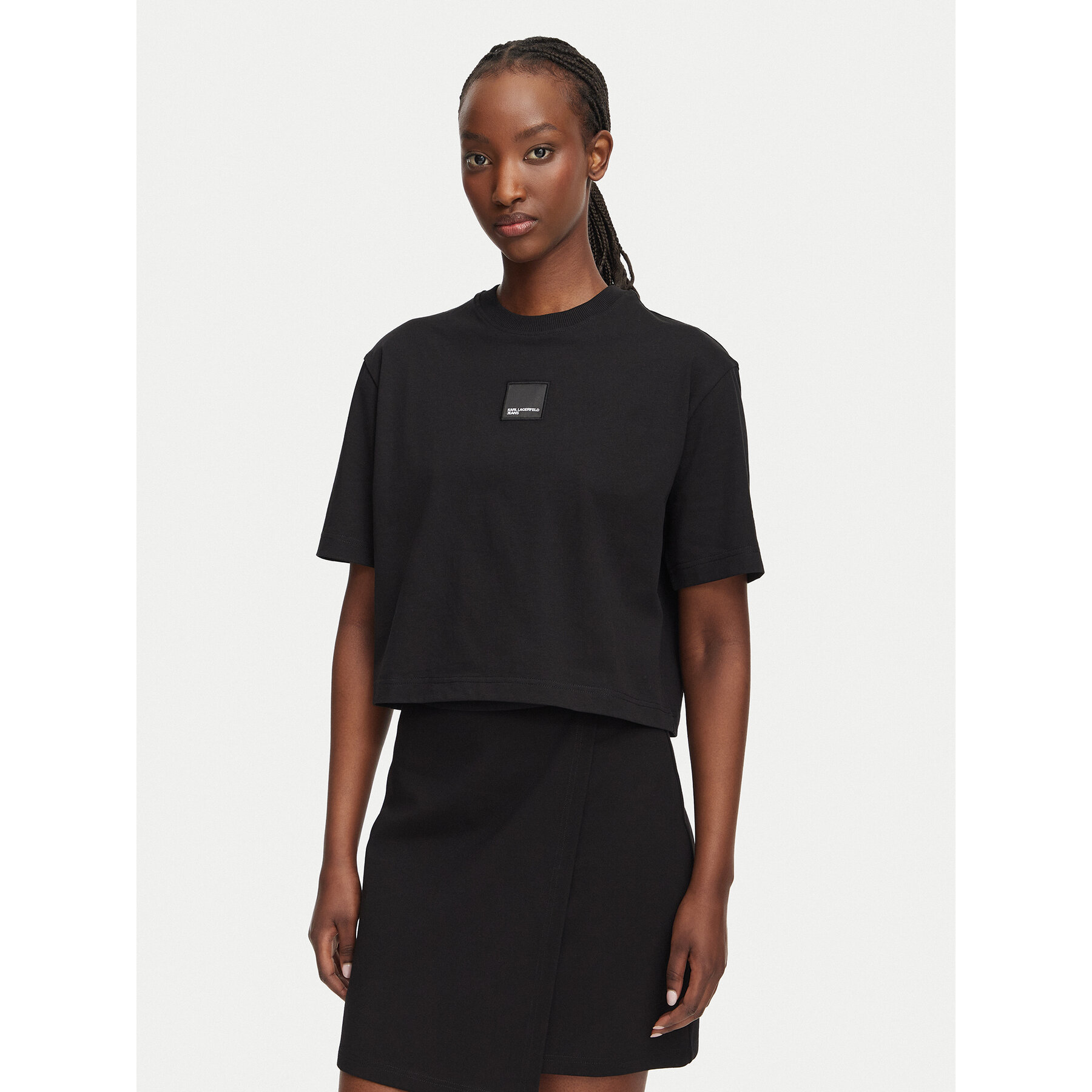 Karl Lagerfeld Jeans T-Shirt B3W17022 Schwarz Boxy Fit