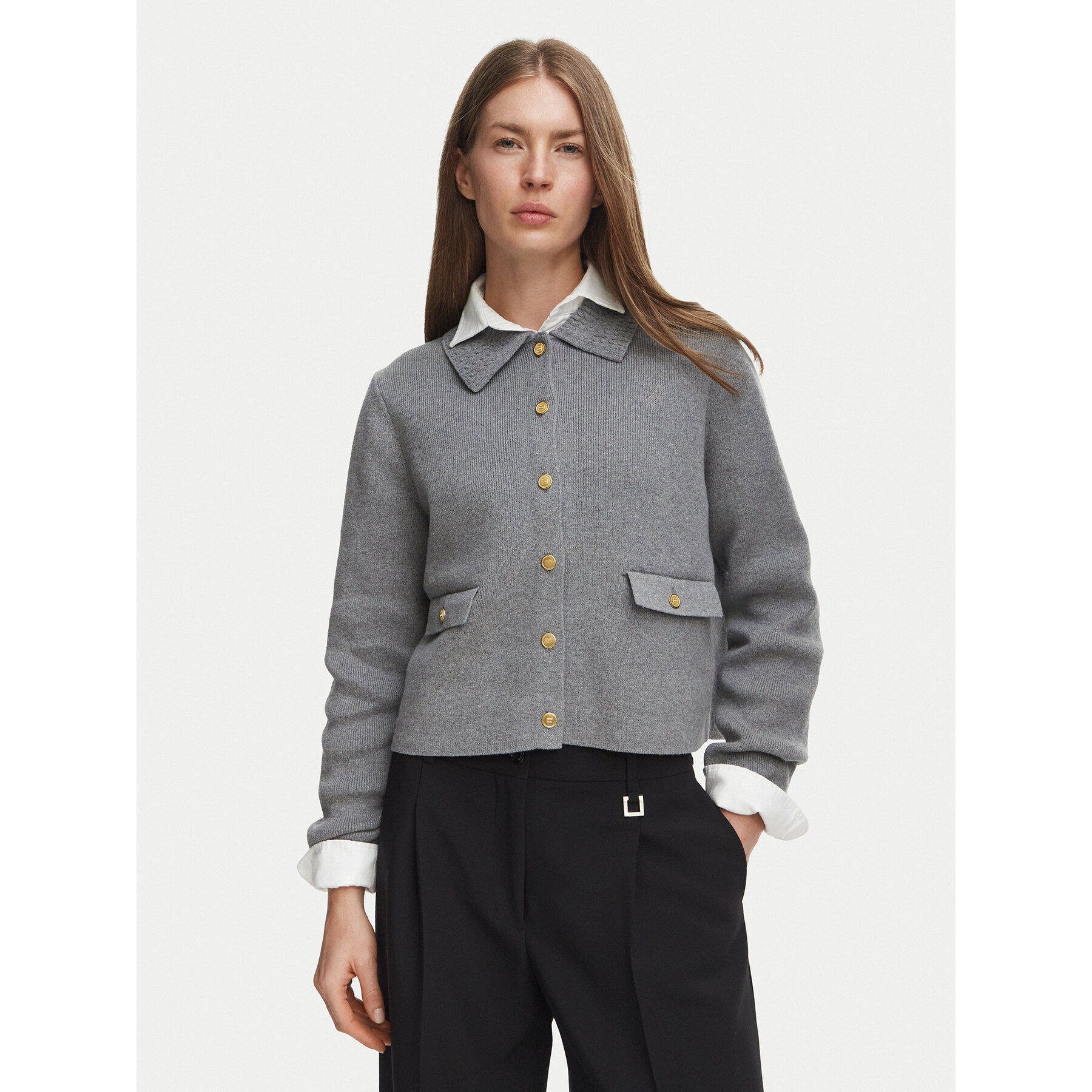 Tommy Hilfiger Strickjacke WW0WW51426 Grau Regular Fit