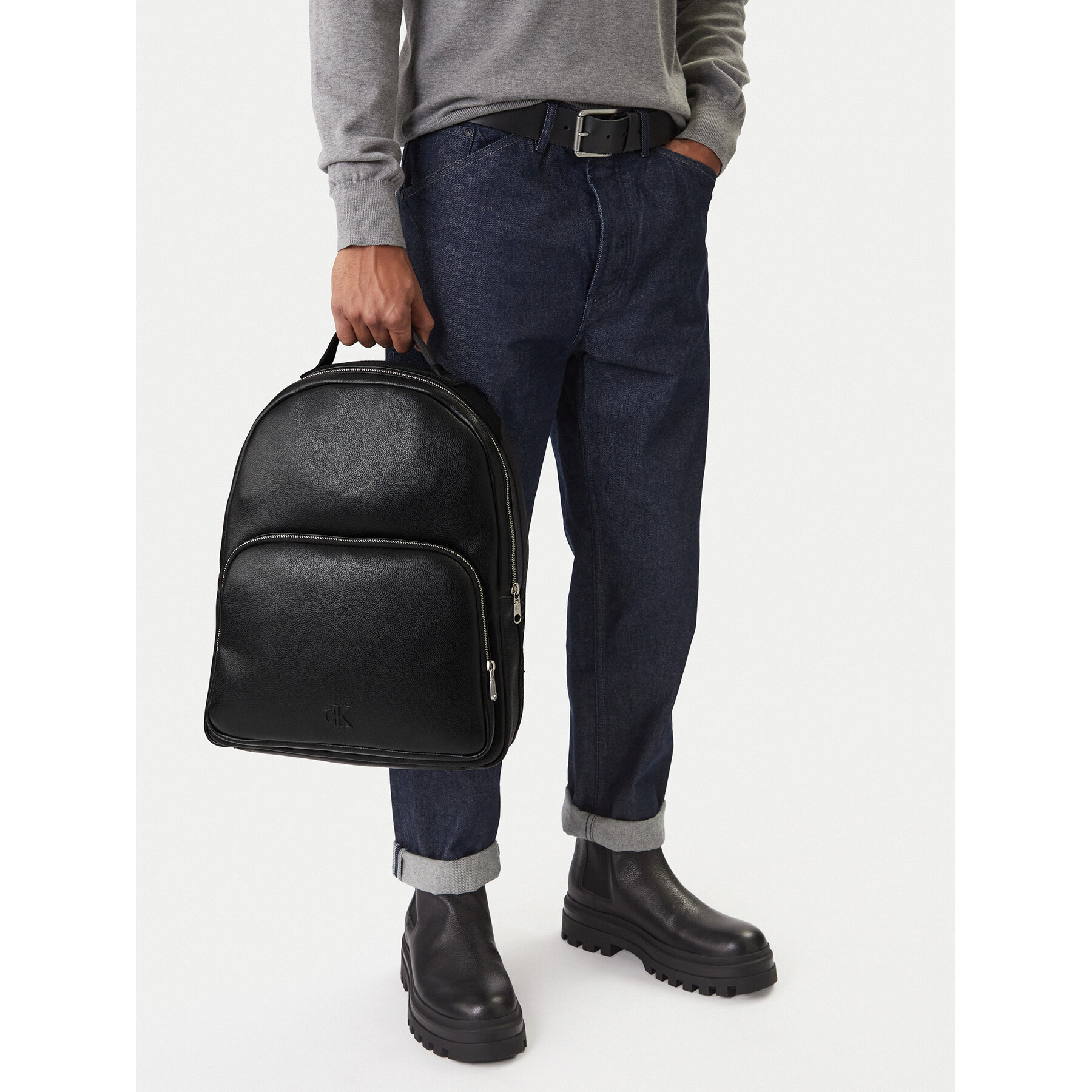 Раница Calvin Klein Webbing Strap Round Backpack LV04D3282G Черен