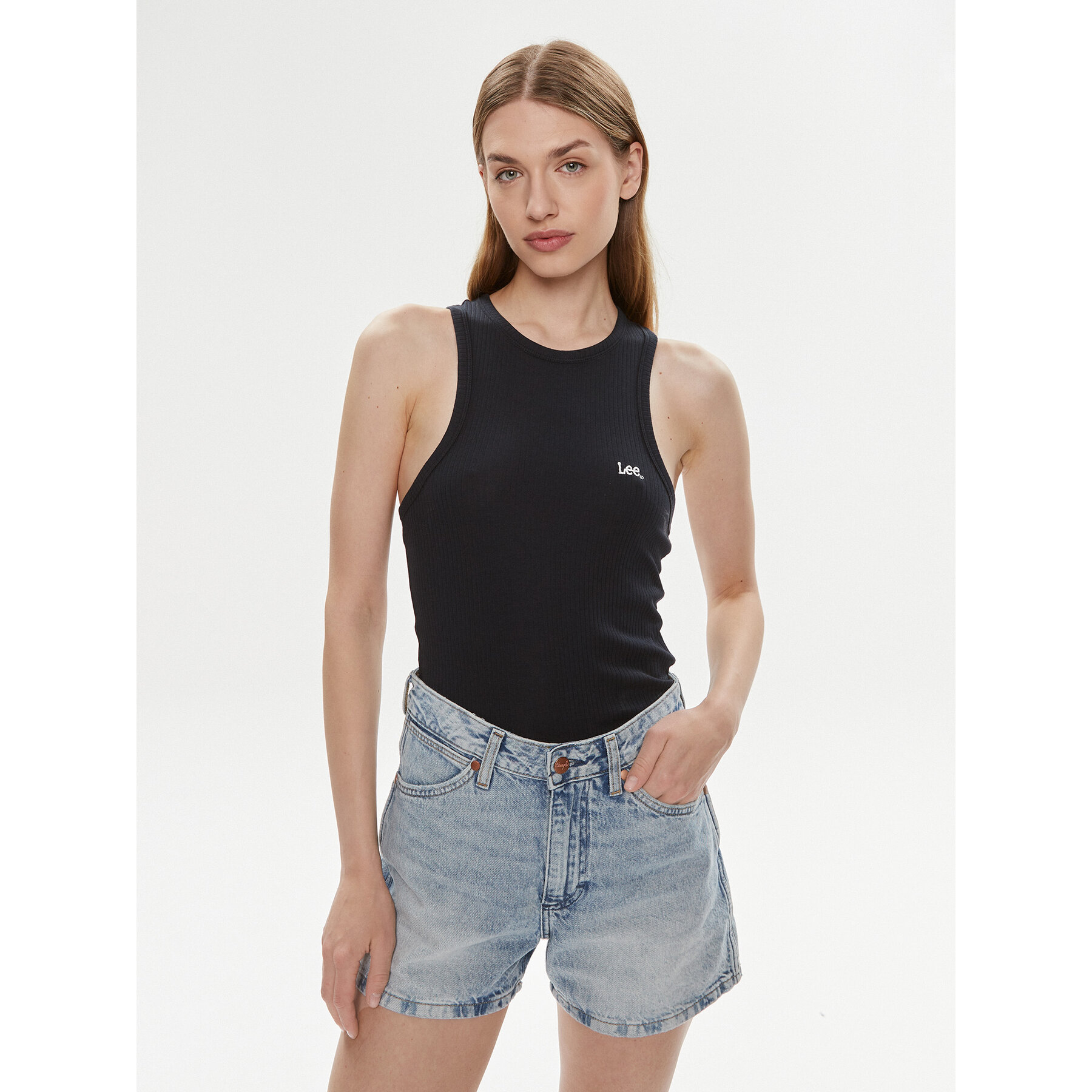 Lee Τοπ 112341592 Μαύρο Slim Fit