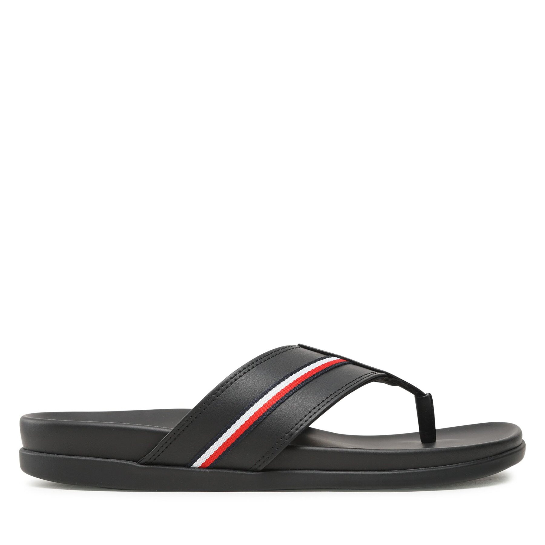 Chancletas Tommy Hilfiger Leather Toe Post Sandal FM0FM04460 Negro