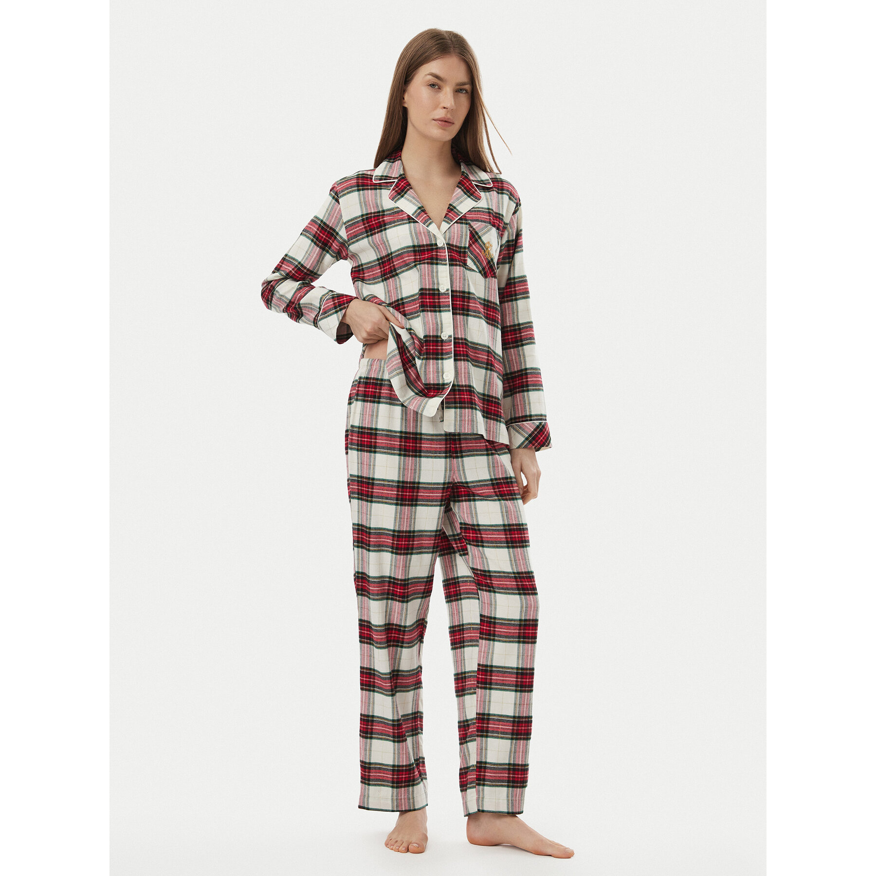 LAUREN RALPH LAUREN Pizsama ILN92551F Piros Relaxed Fit