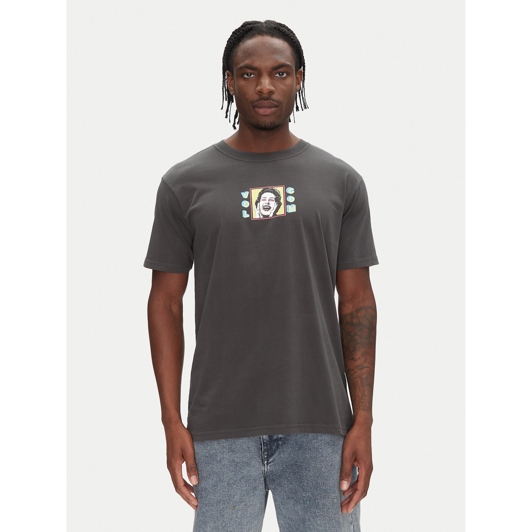 Volcom Marškinėliai Space Thing A5212502 Pilka Classic Fit