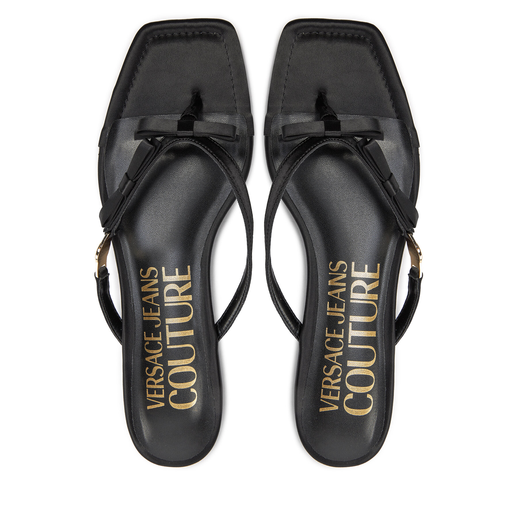 Damen Zehentrenner Versace Jeans Couture, Schuhgröße 39, Schwarz, 76VA3S68 ZS185 899