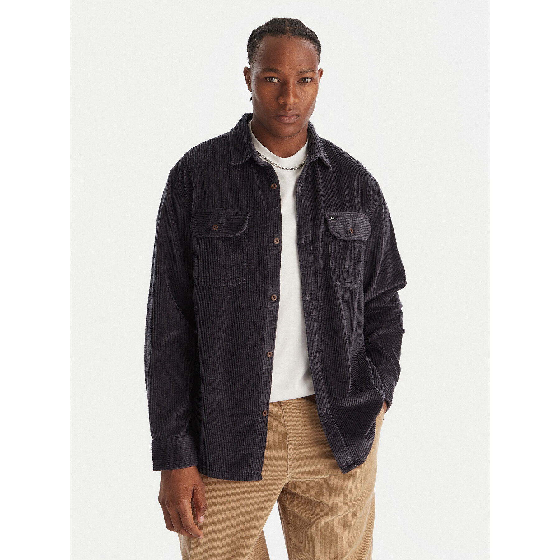 Quiksilver Hemd Venture Cord EQYWT04646 Dunkelblau Regular Fit
