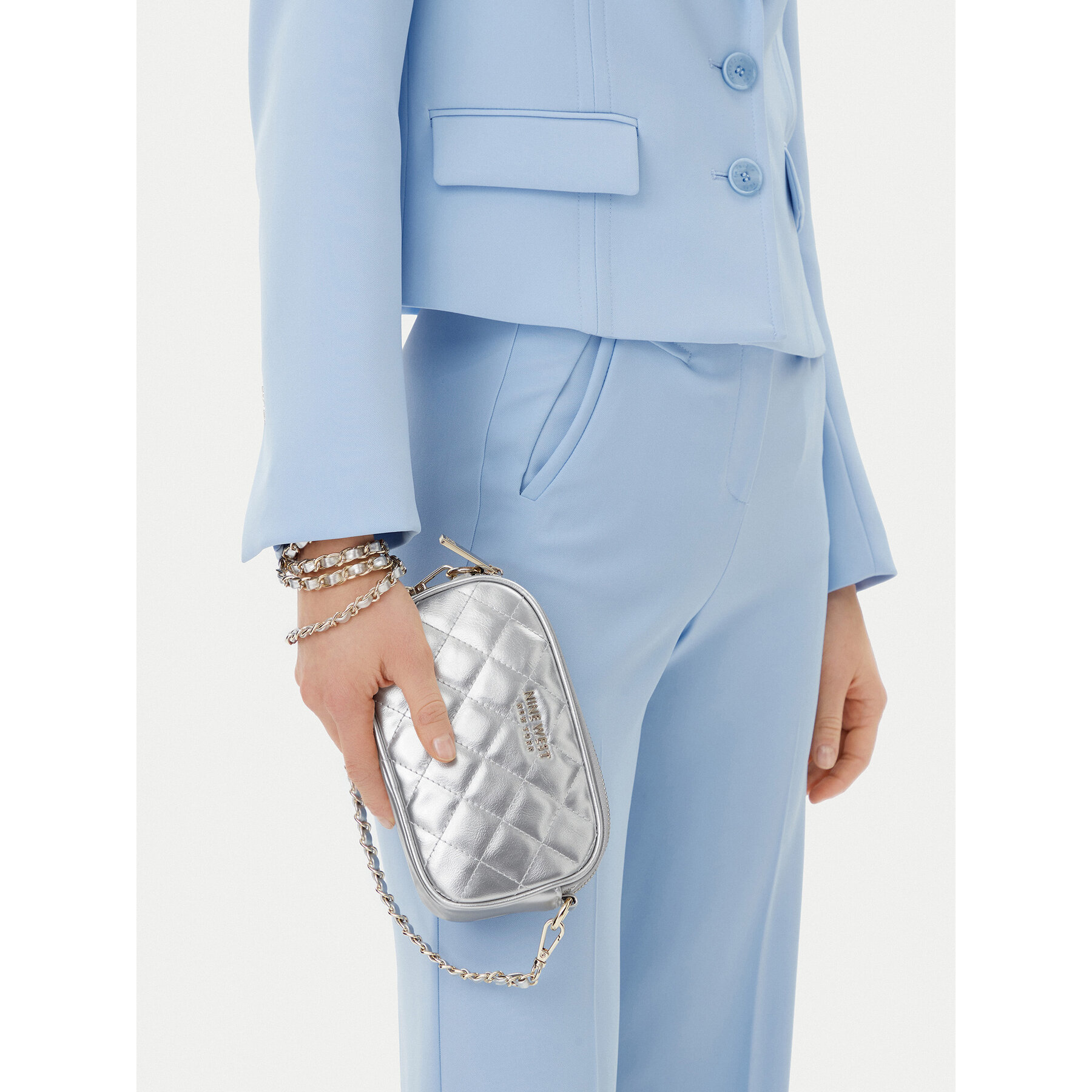 Τσάντα Nine West LILLA2 Ασημί