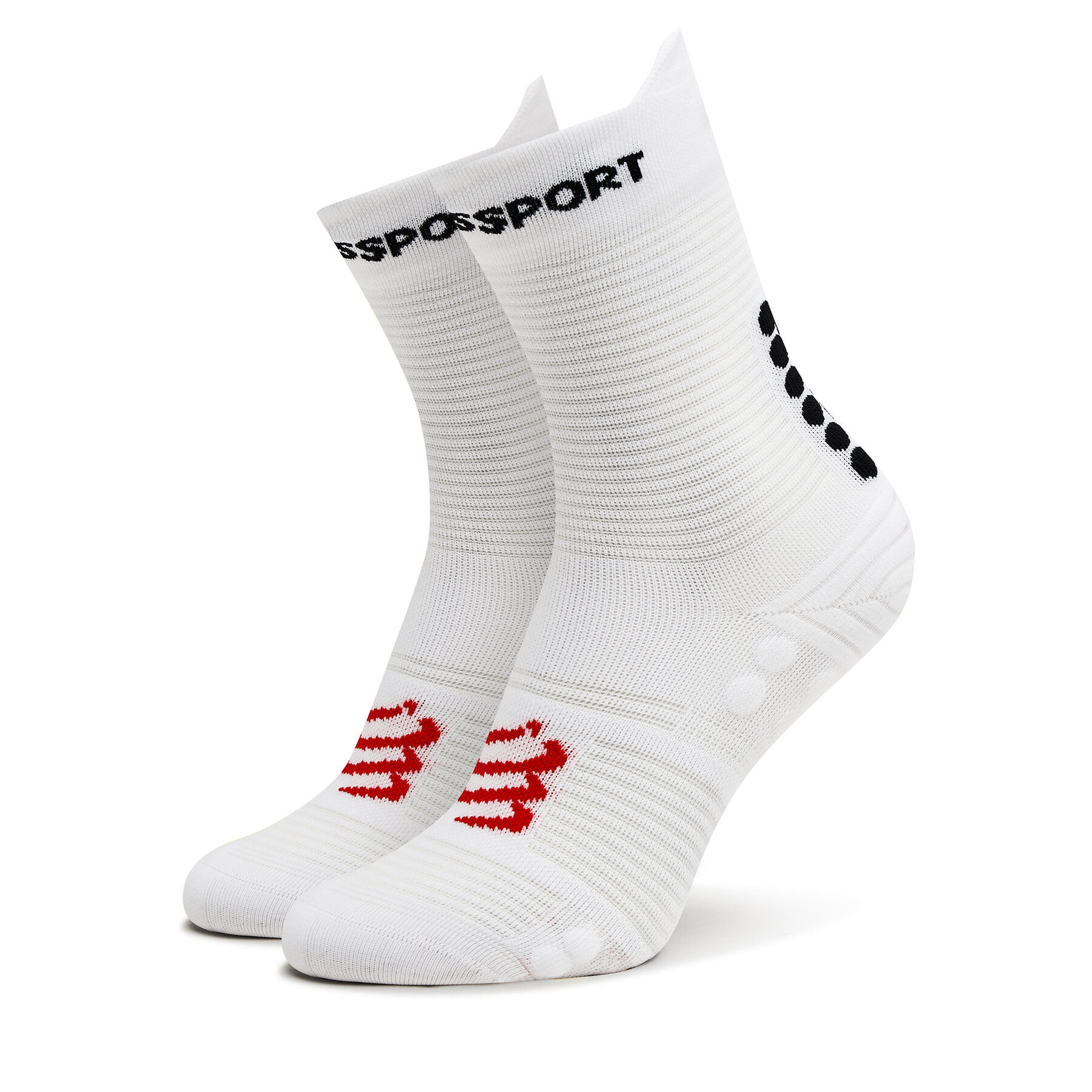 Calcetines altos unisex Compressport Pro Racing V4.0 Run High XU00046B Blanco