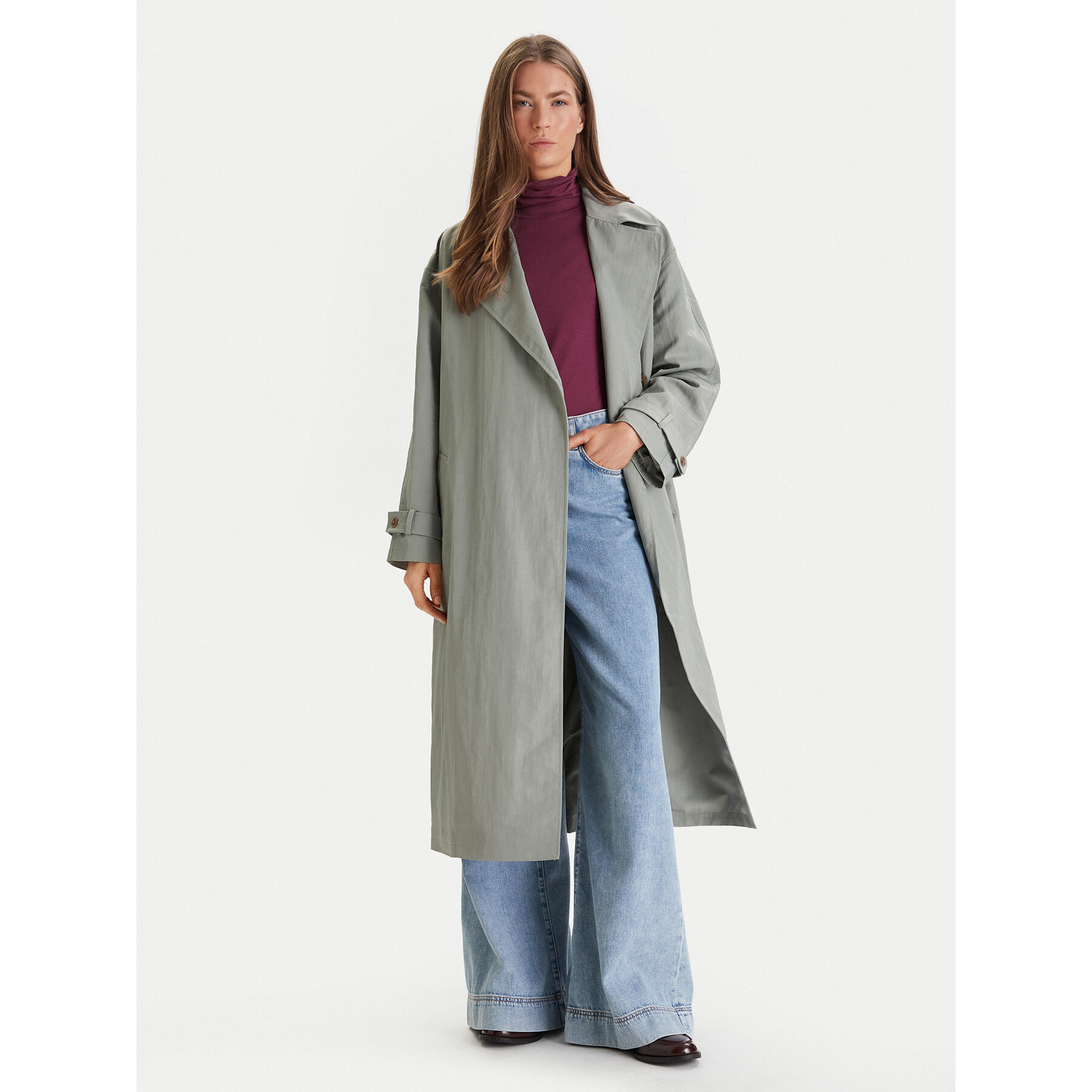 Calvin Klein Jeans Tenchcoat LV047F509G Grau Regular Fit