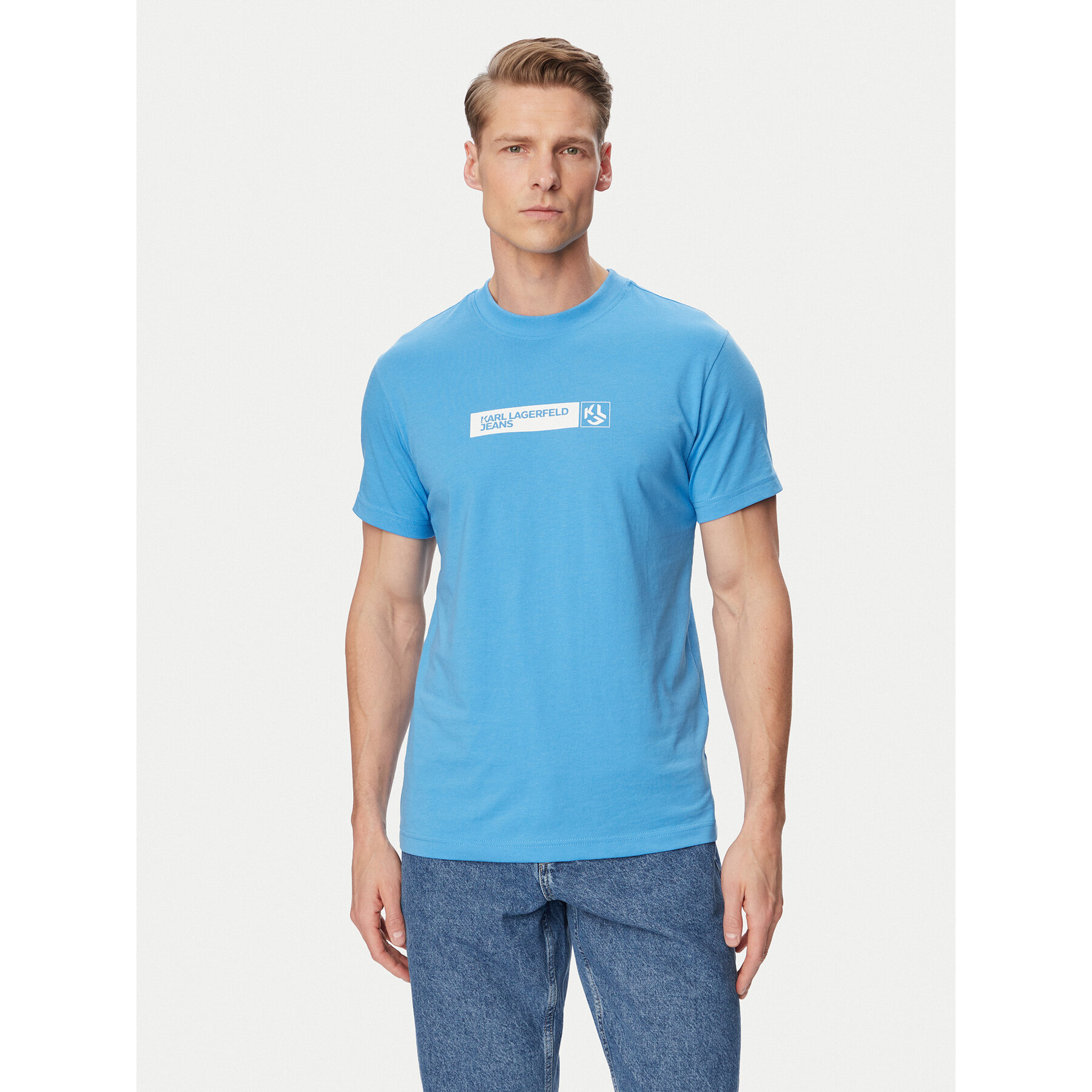 Karl Lagerfeld Jeans T-Shirt A1M17112 Blau Slim Fit