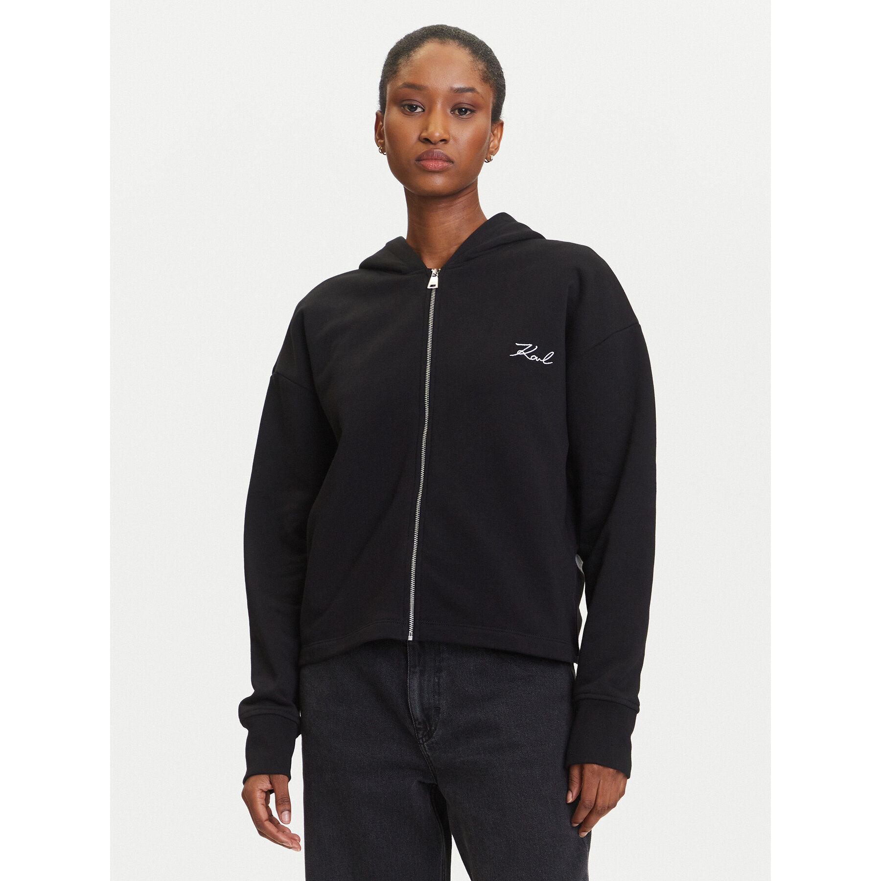 KARL LAGERFELD Sweatshirt A3W20067 Schwarz Regular Fit