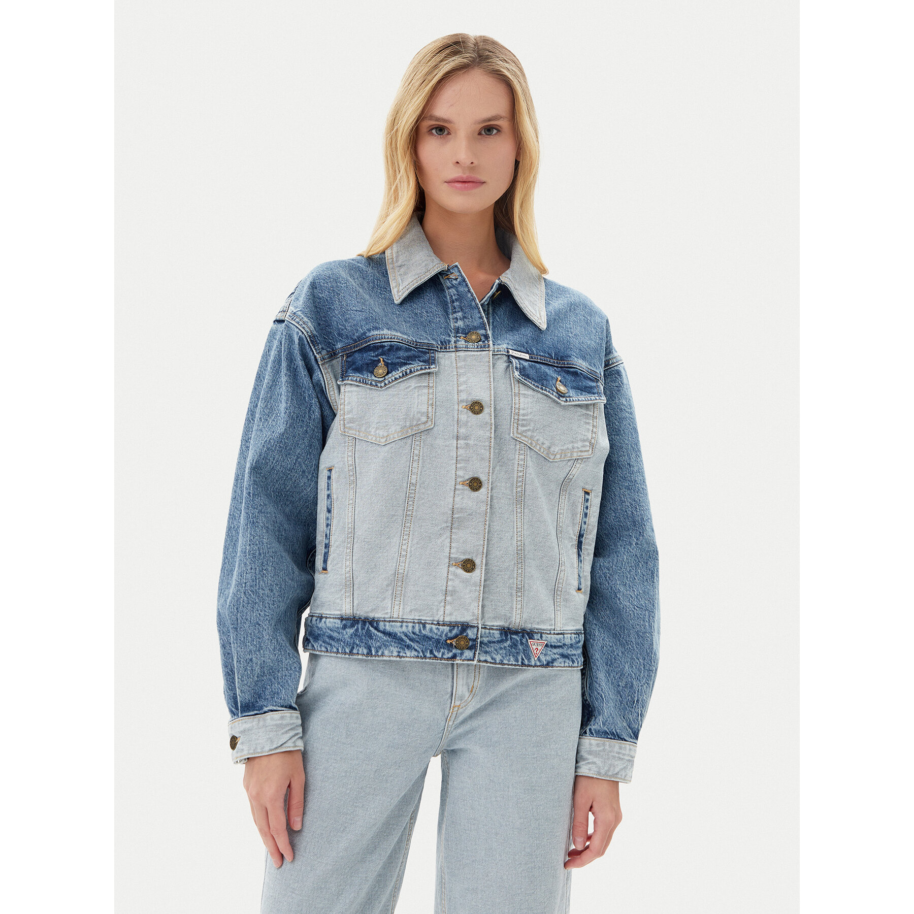 Guess Jeans Jeansjacke W5YN56 D5M56 Blau Regular Fit