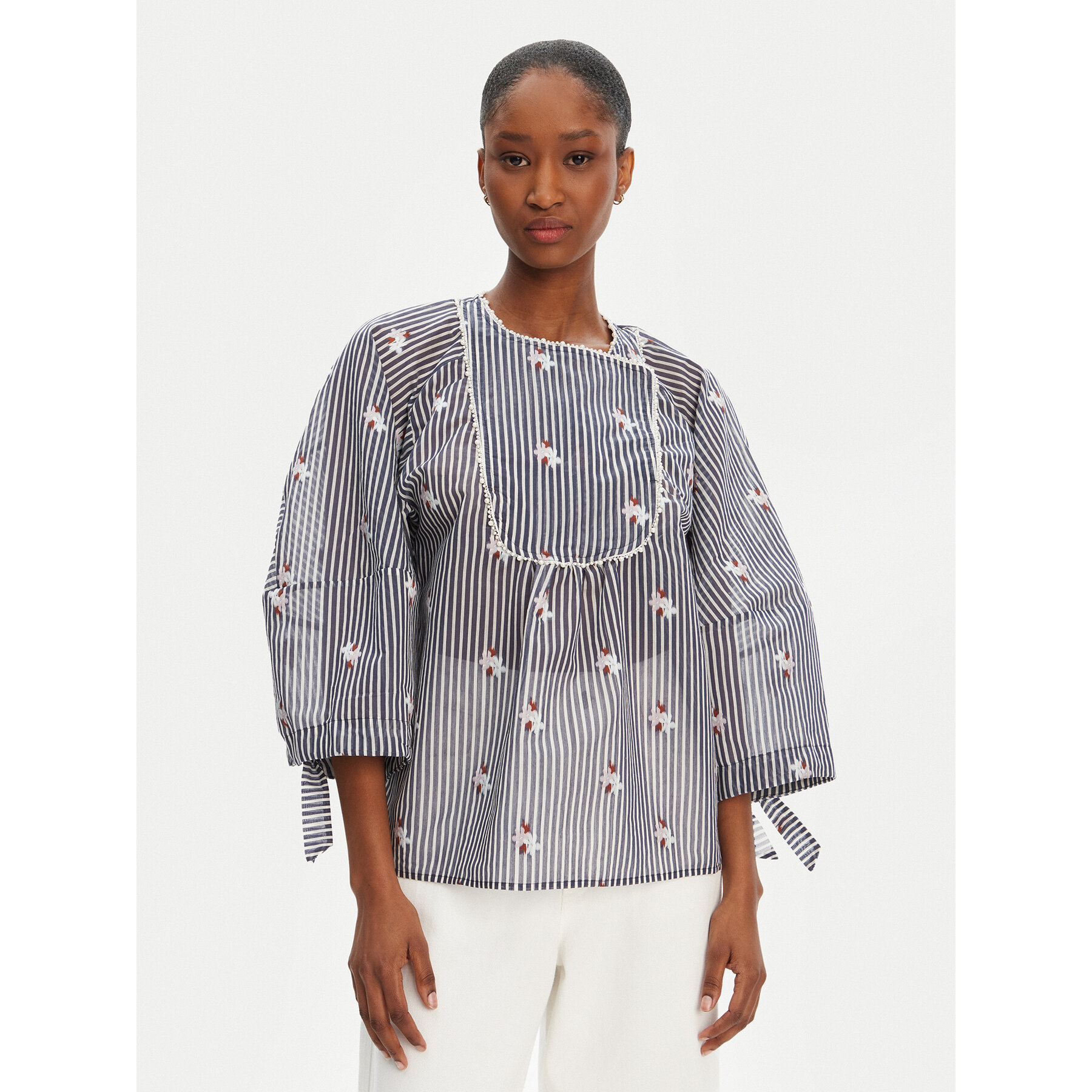 Munthe Bluse Pristina 252102525224 Dunkelblau Loose Fit