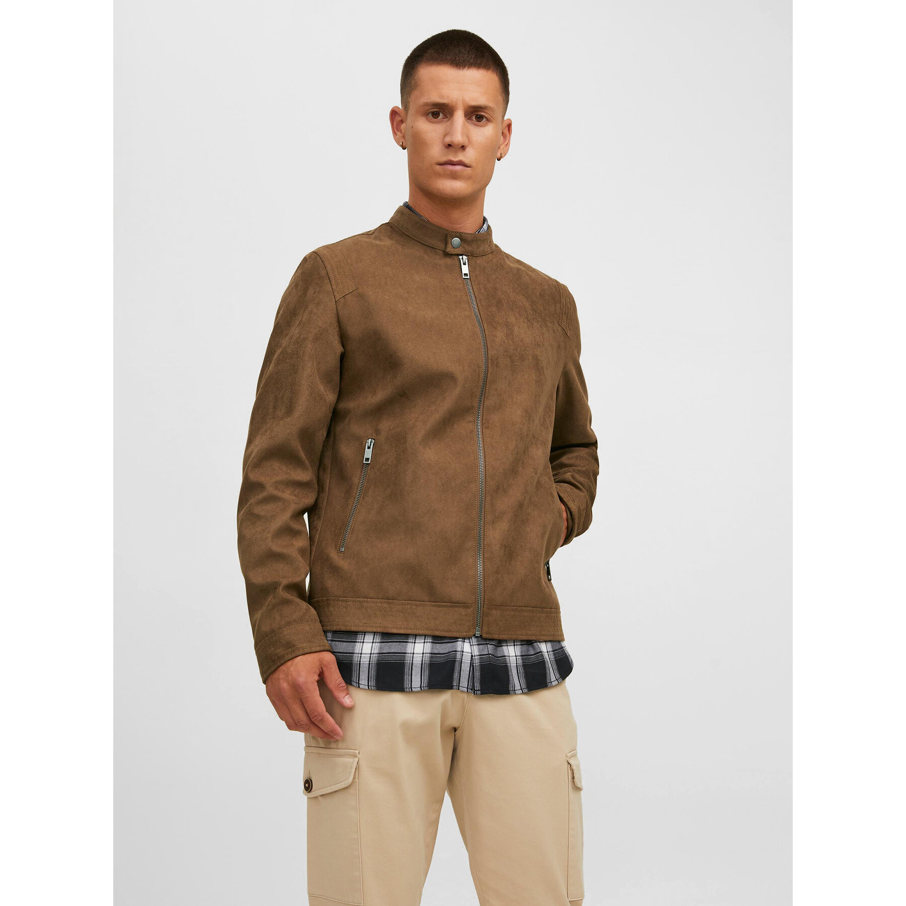 Jack & Jones Jacke aus Kunstleder Rocky 12223141 Braun Regular Fit