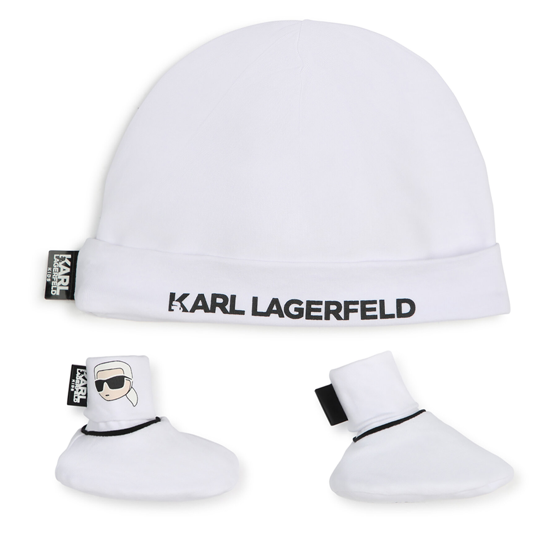 Set aus Mütze und Socken Karl Lagerfeld Kids Z30180 Weiß