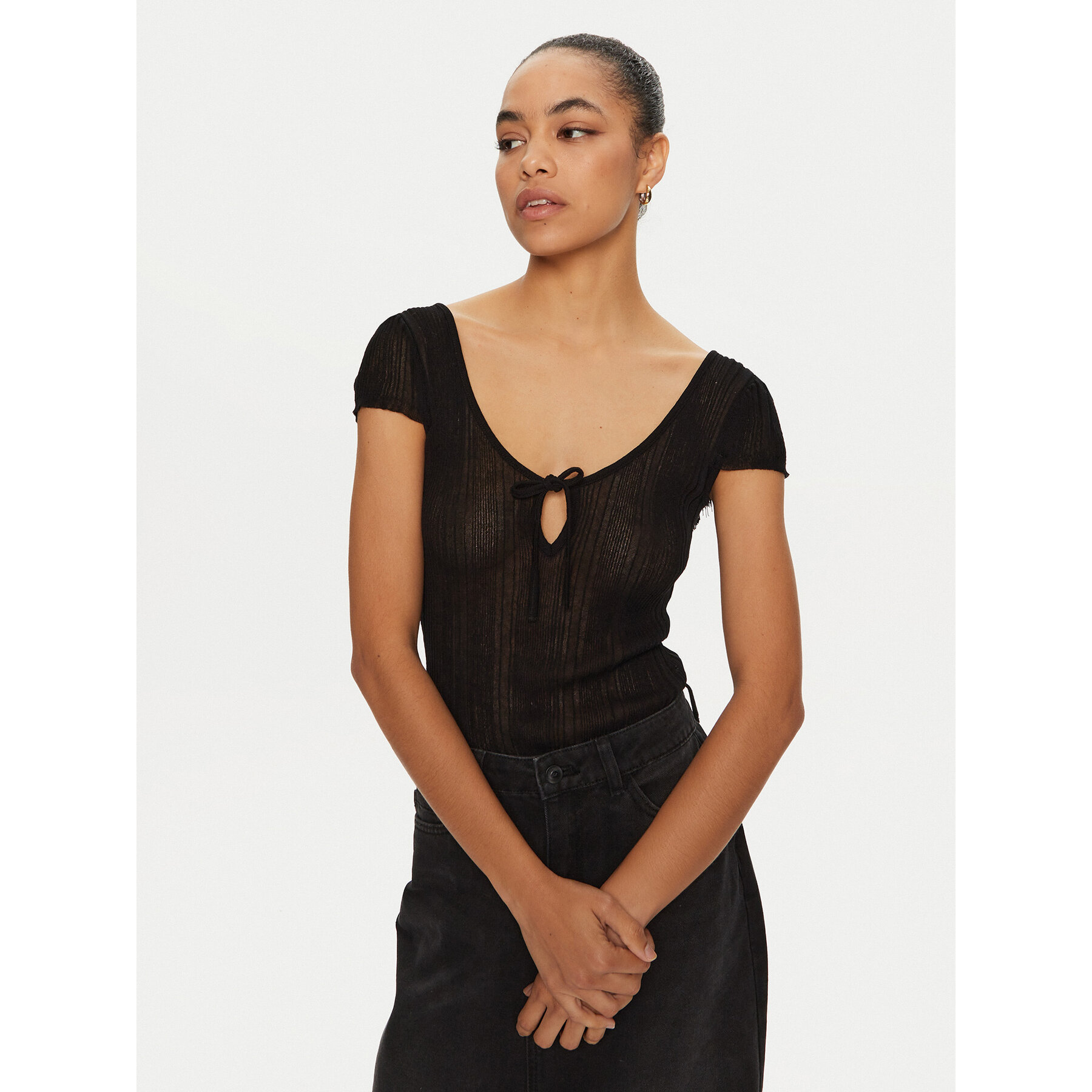 PINKO Τοπ 103588 A1V8 Μαύρο Slim Fit