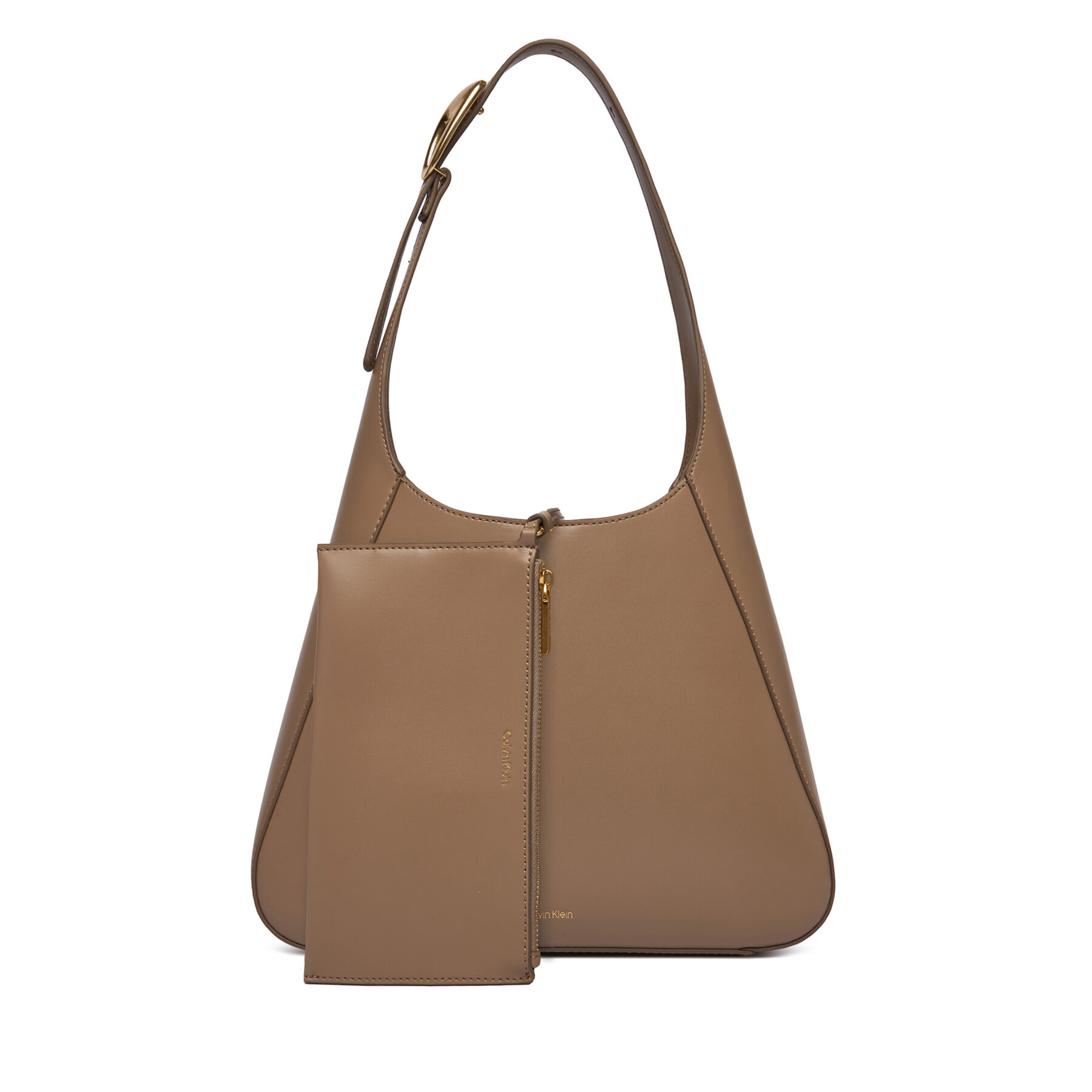 Дамска чанта Calvin Klein Hardware Adj Strap Medium Bag LV04F3402G Бежов