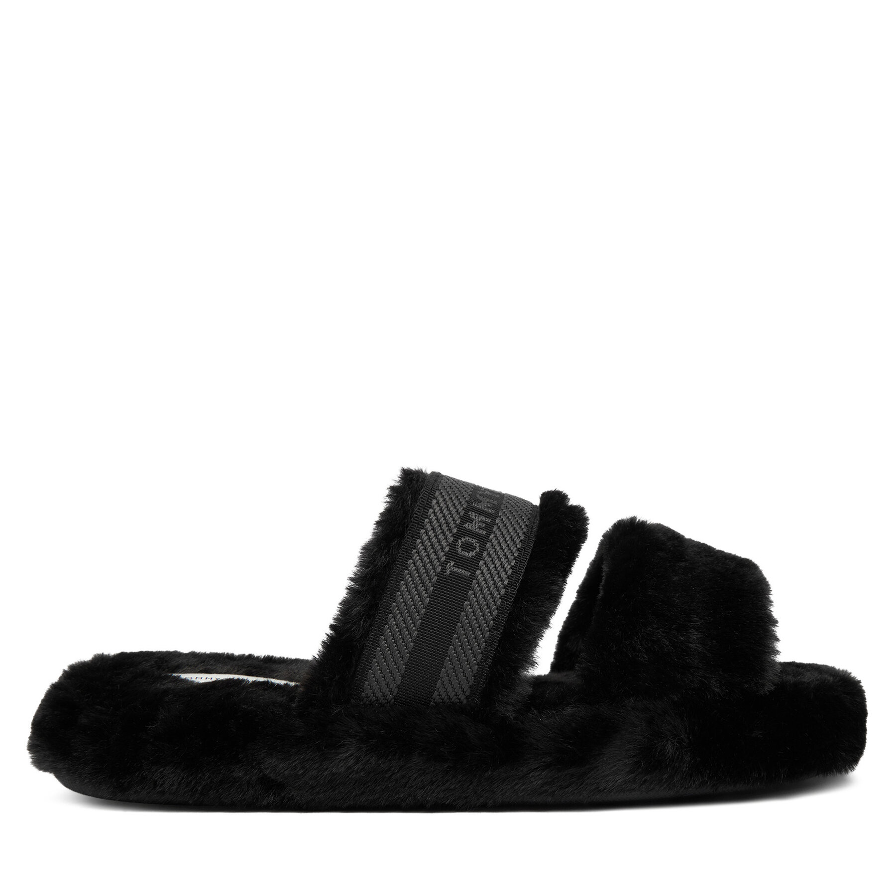Papuci de casă Tommy Hilfiger Hilfiger Fur Slipper FW0FW08854 Negru