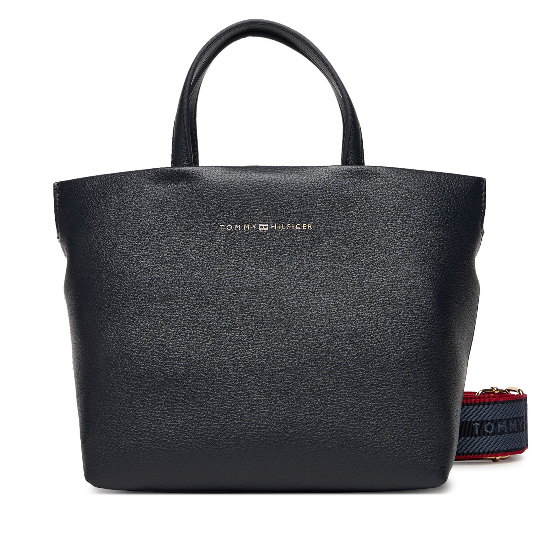 Geantă Tommy Hilfiger Th Logotape Mini Tote AW0AW17694 Bleumarin