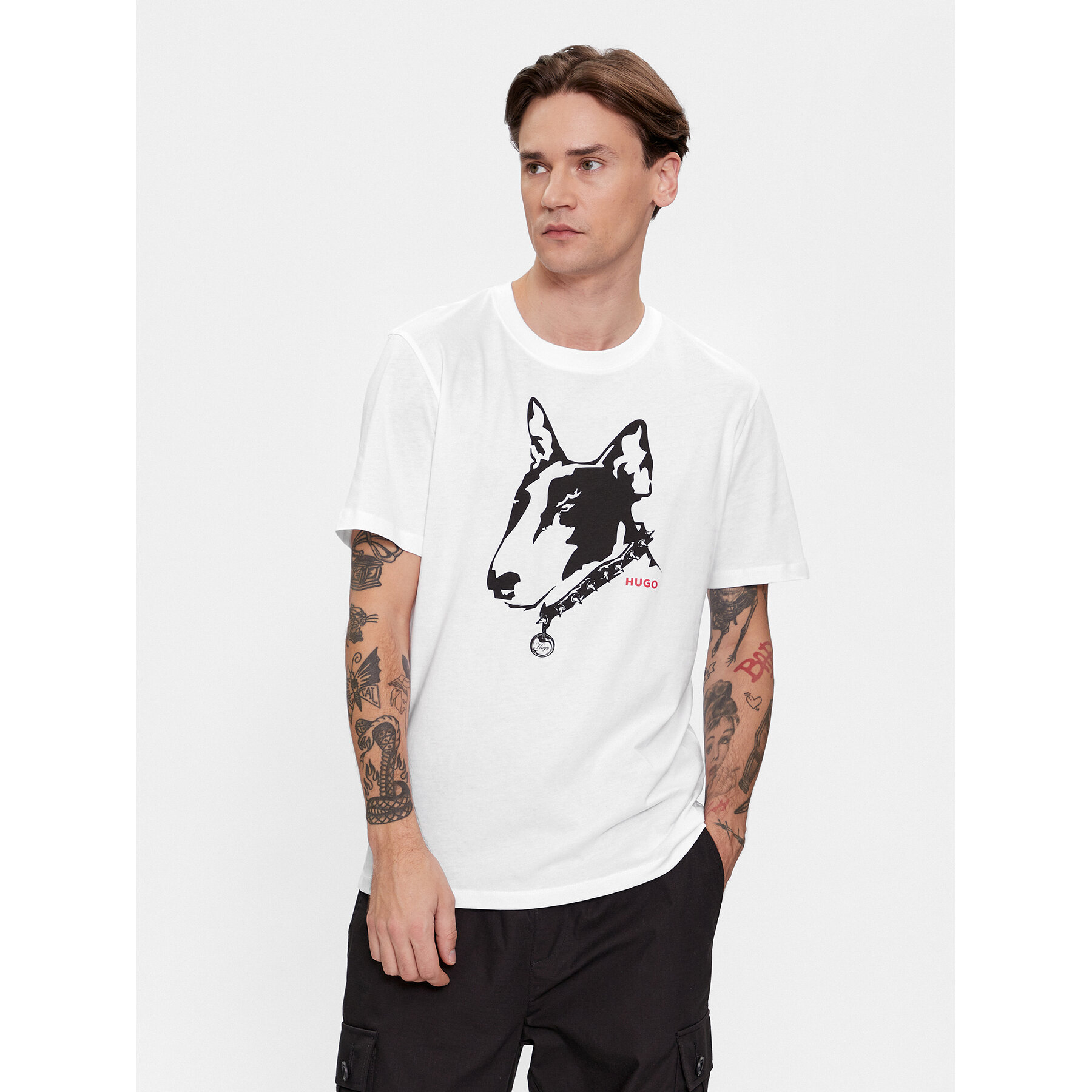 Hugo T-shirt Dammock 50504916 Bianco Regular Fit