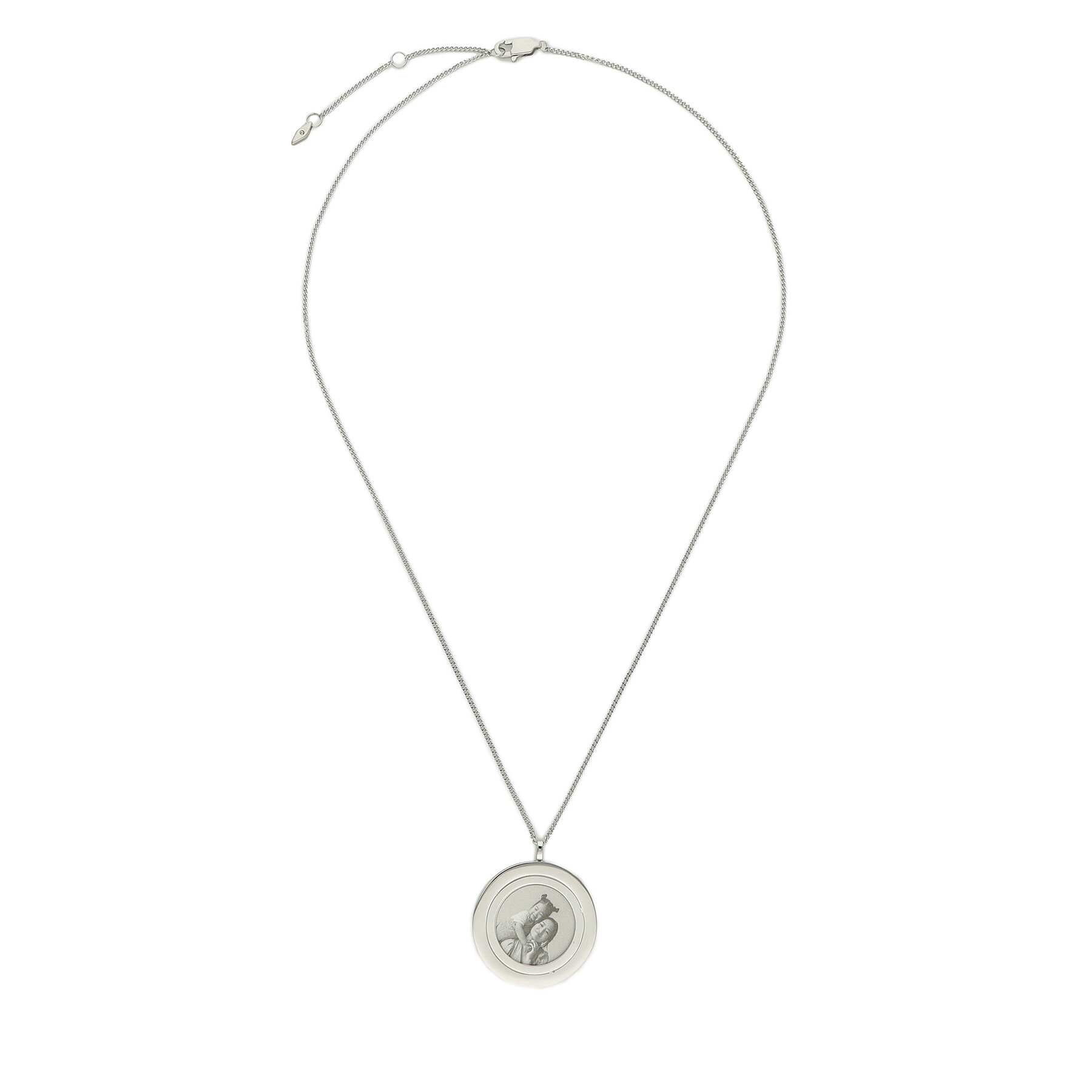 Ogrlica Fossil Harlow Locket JF04737040 Srebrna