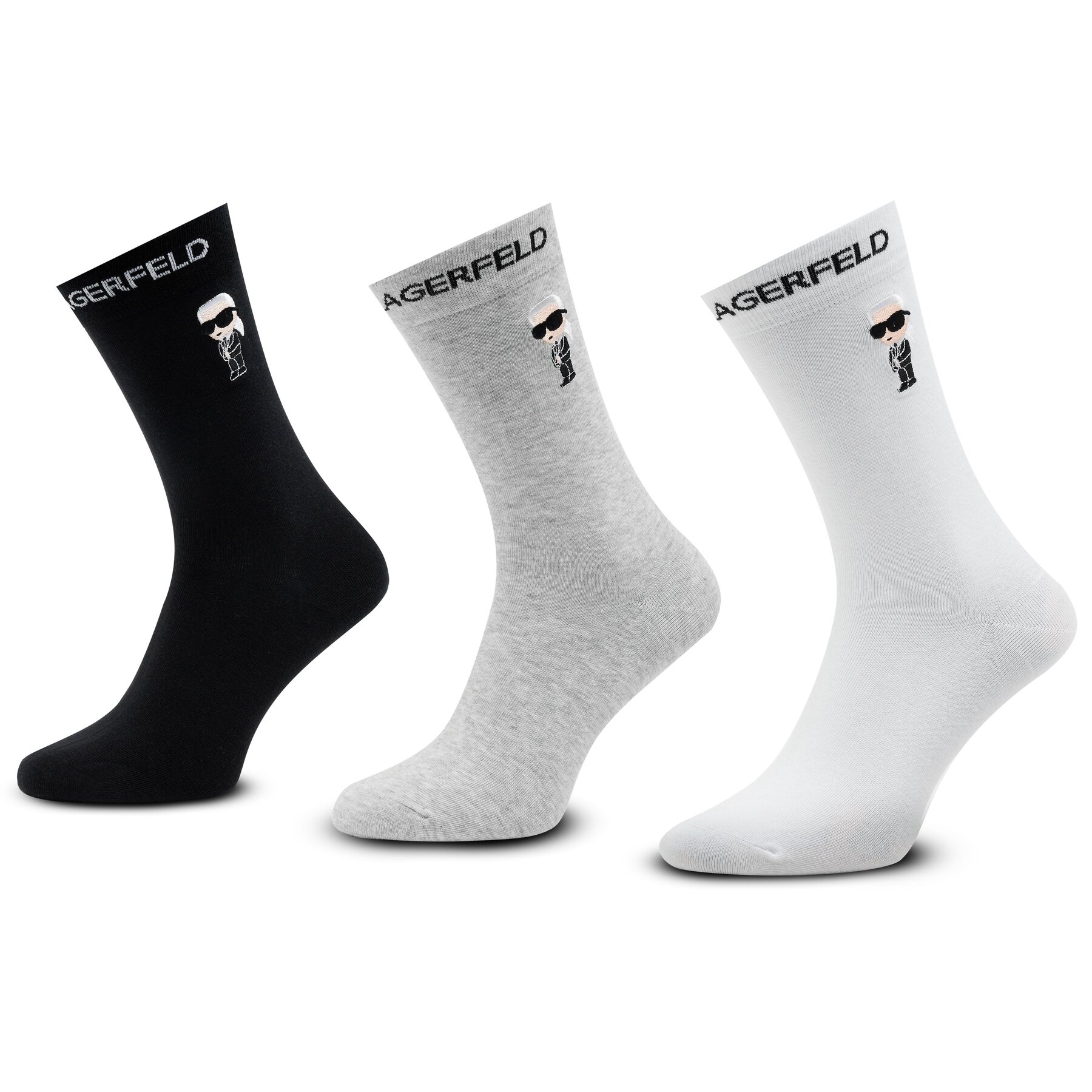 Lot de 3 paires de chaussettes hautes femme KARL LAGERFELD 230W6001 Multicolore