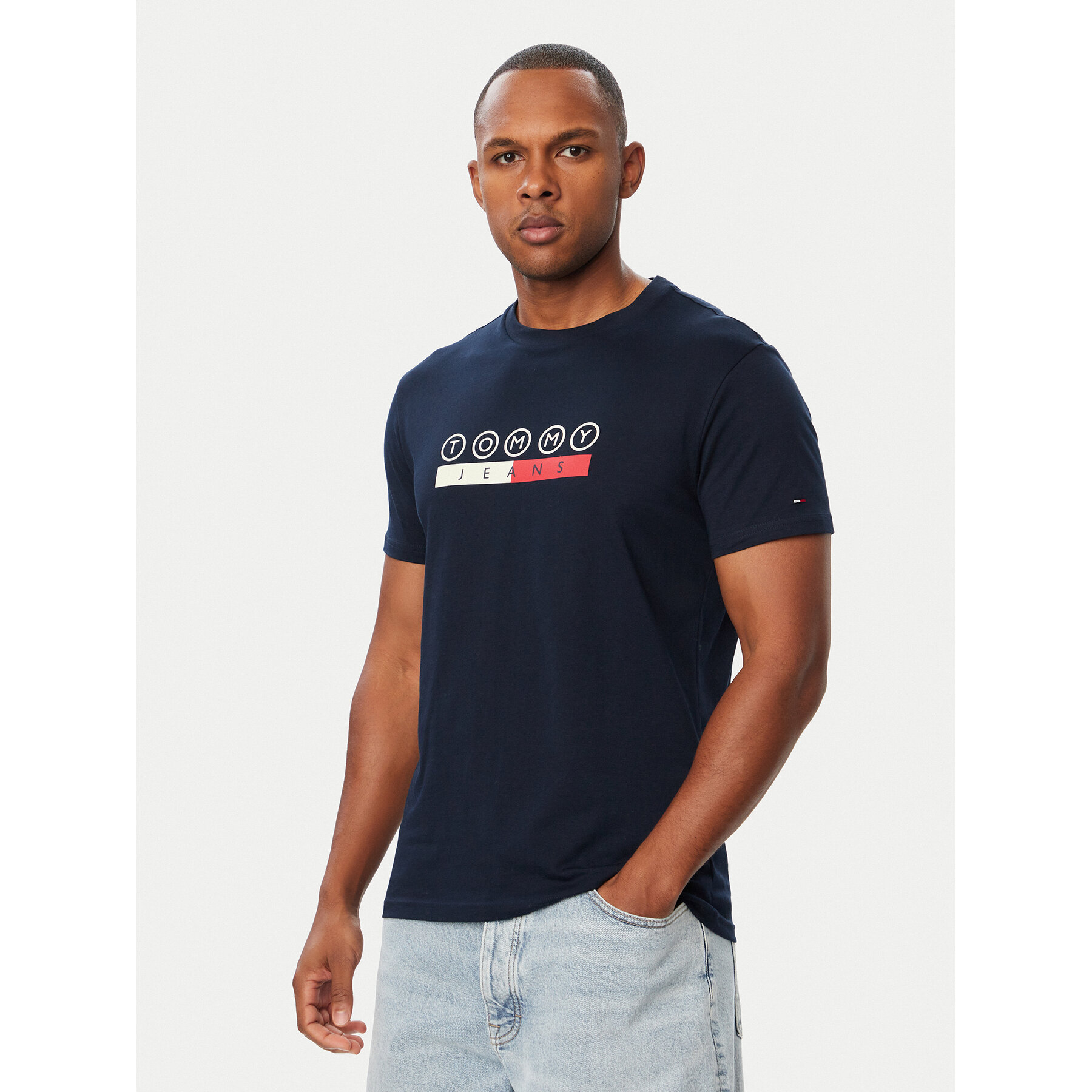 Tommy Jeans T-Shirt Dna Play DM0DM23715 Dunkelblau Slim Fit