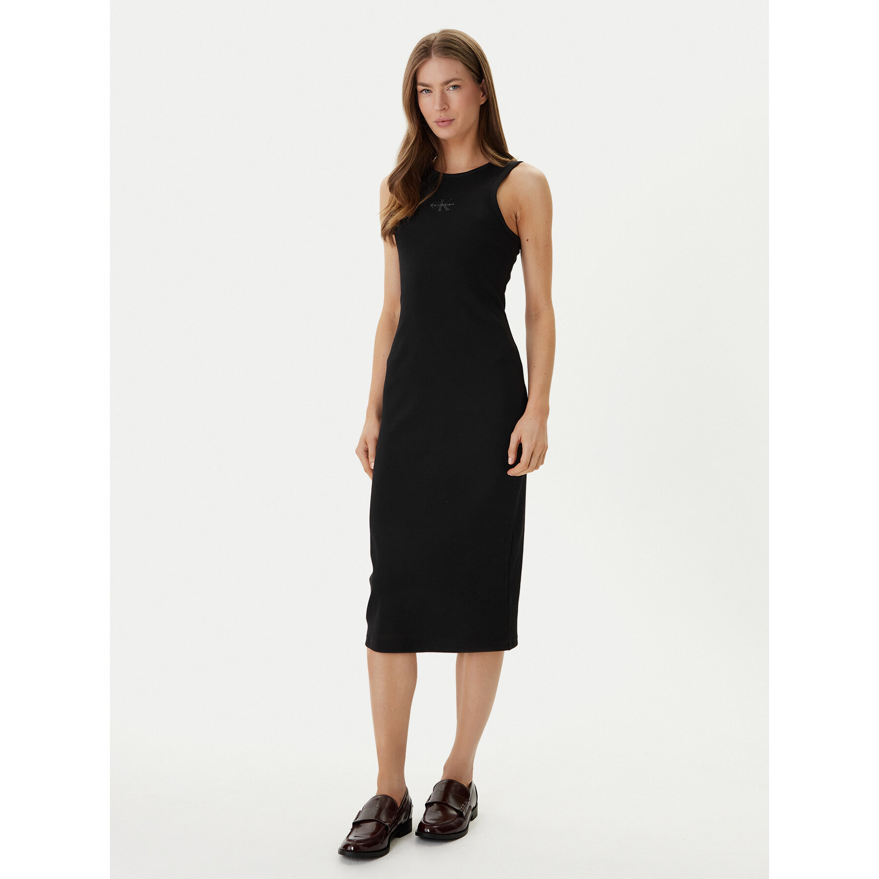 Calvin Klein Jeans Kleid für den Alltag Monologo Baby LV047F242G Schwarz Slim Fit