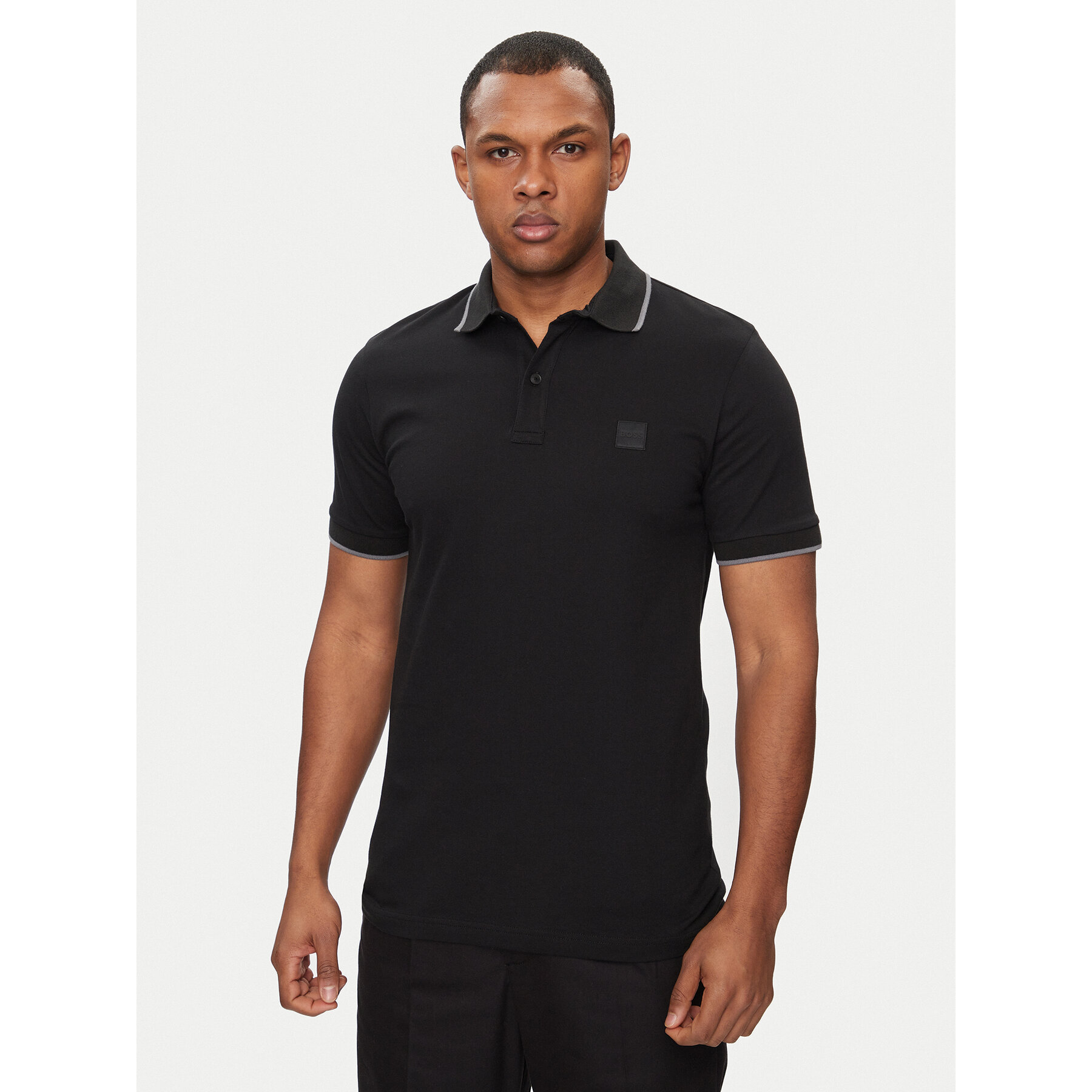 Boss Pólóing Passertip 50507699 Fekete Slim Fit