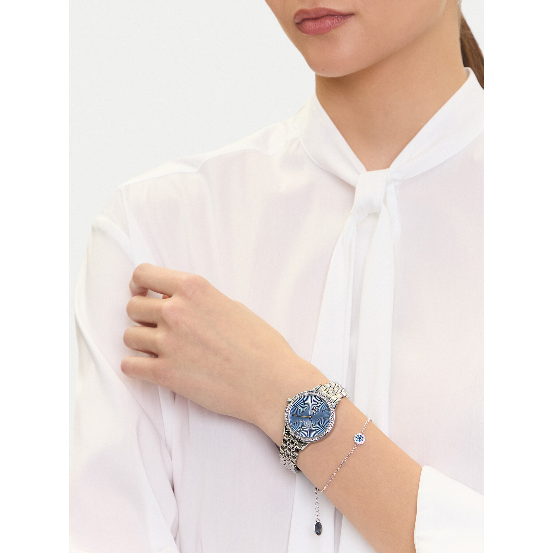 Σετ Ρολόι & Βραχιόλι U.S. Polo Assn. Faith USP6392TW Ασημί