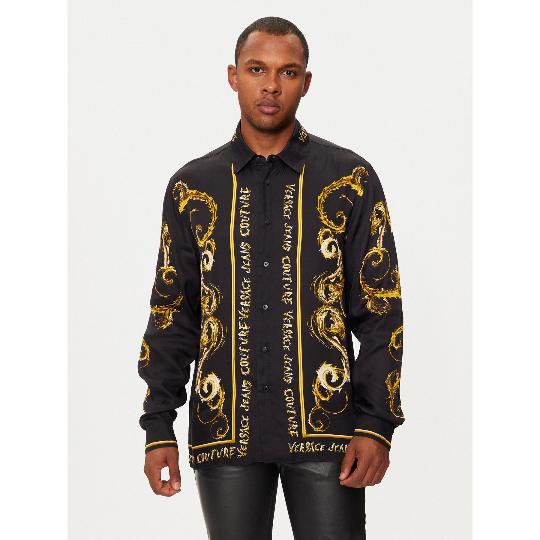 Versace Jeans Couture Hemd 77GAL2RC Schwarz Regular Fit